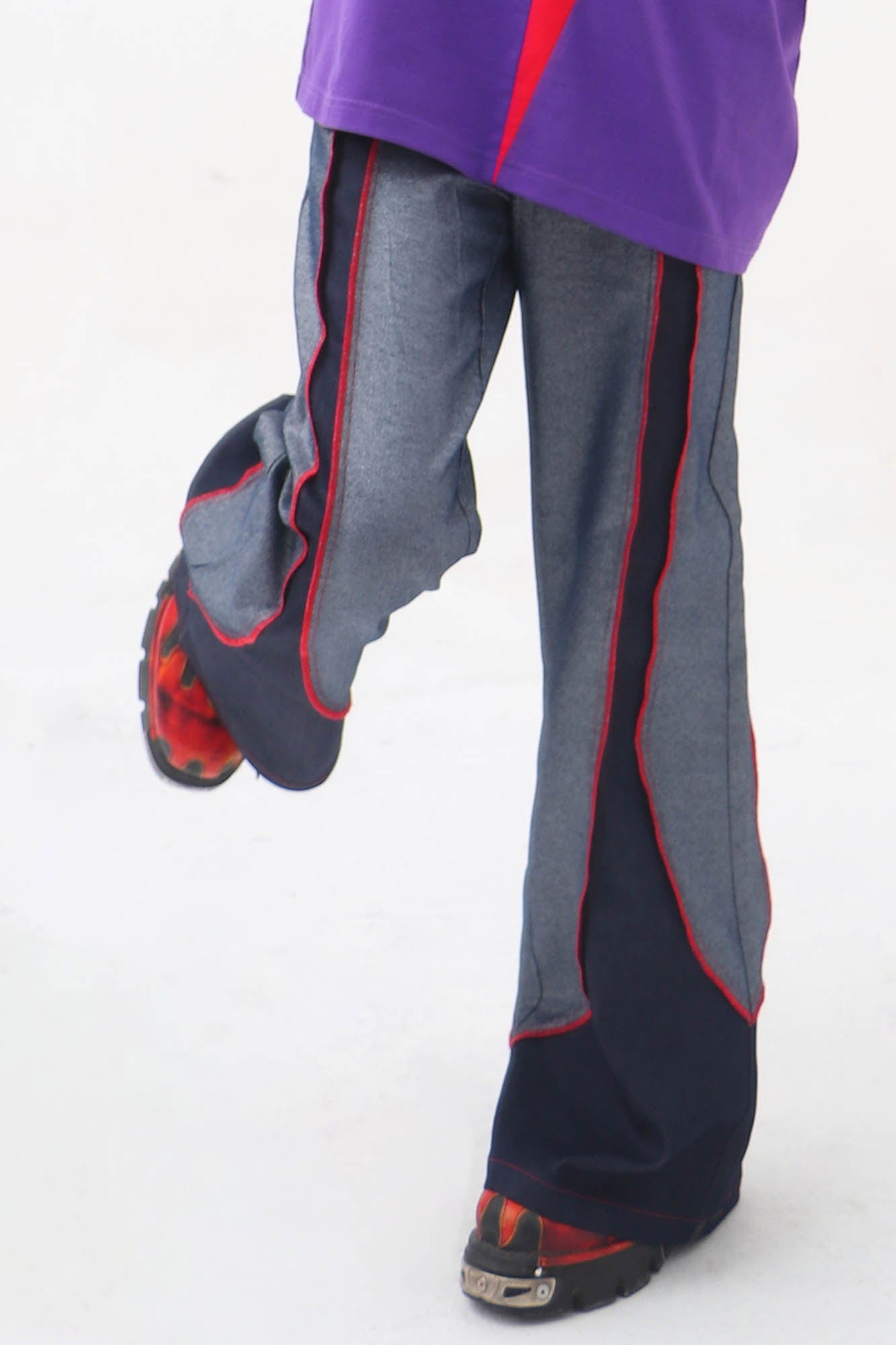 EMBRYO Four-Point Star Spliced Flared Pants, premium urban and streetwear designers apparel on PROJECTISR.com, EMBRYO