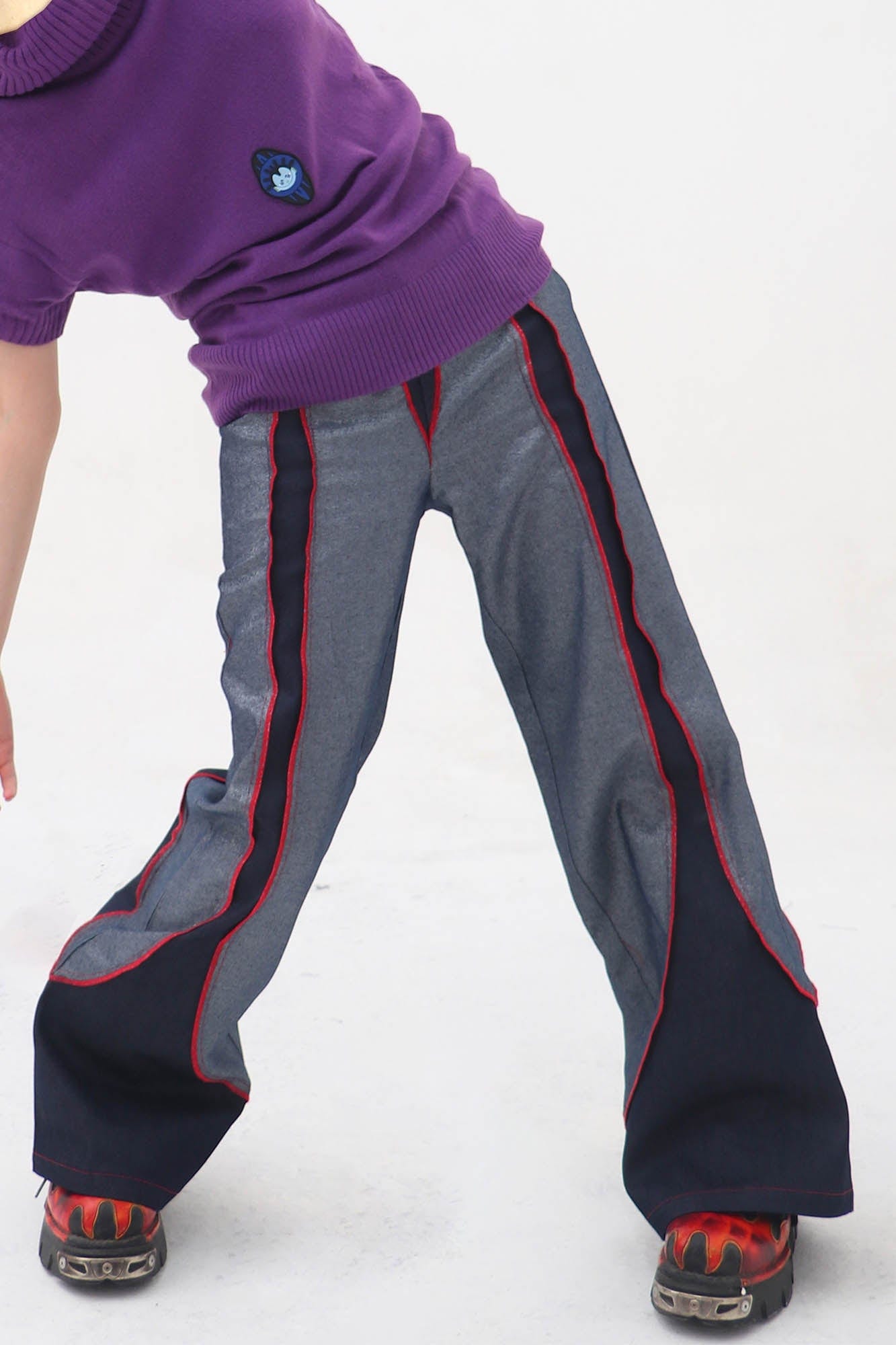 EMBRYO Four-Point Star Spliced Flared Pants, premium urban and streetwear designers apparel on PROJECTISR.com, EMBRYO