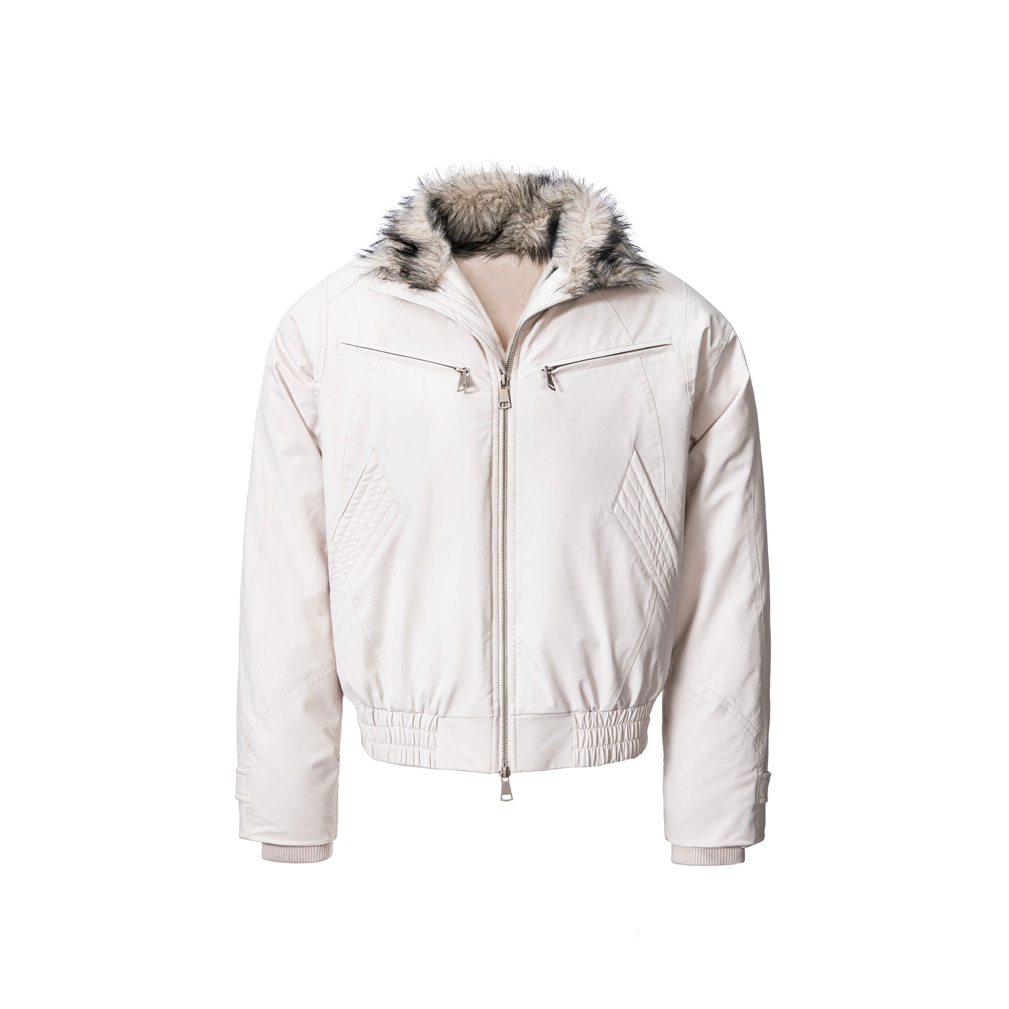 CATSSTAC Faux Fur Collar Waterproof Harrington Jacket