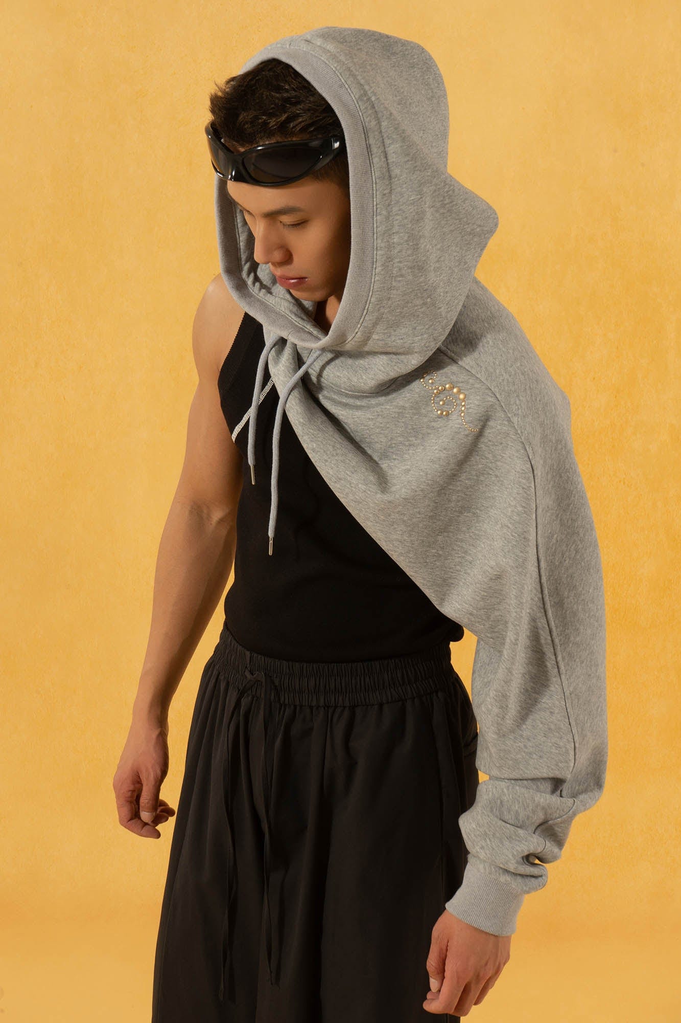 CLP Asymmetrical One-Sleeve Hoodie, premium urban and streetwear designers apparel on PROJECTISR.com, CLP
