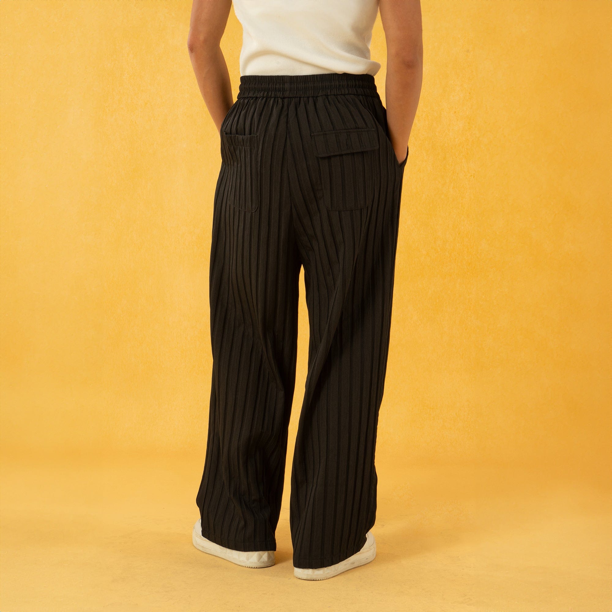 CLP Striped Ribbed Wide-Leg Pants, premium urban and streetwear designers apparel on PROJECTISR.com, CLP
