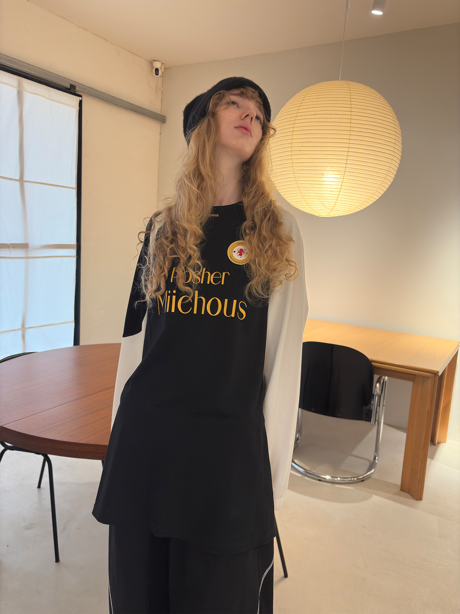 MIICHOUS Snap Contrast Quick-Dry Long-Sleeve Tee