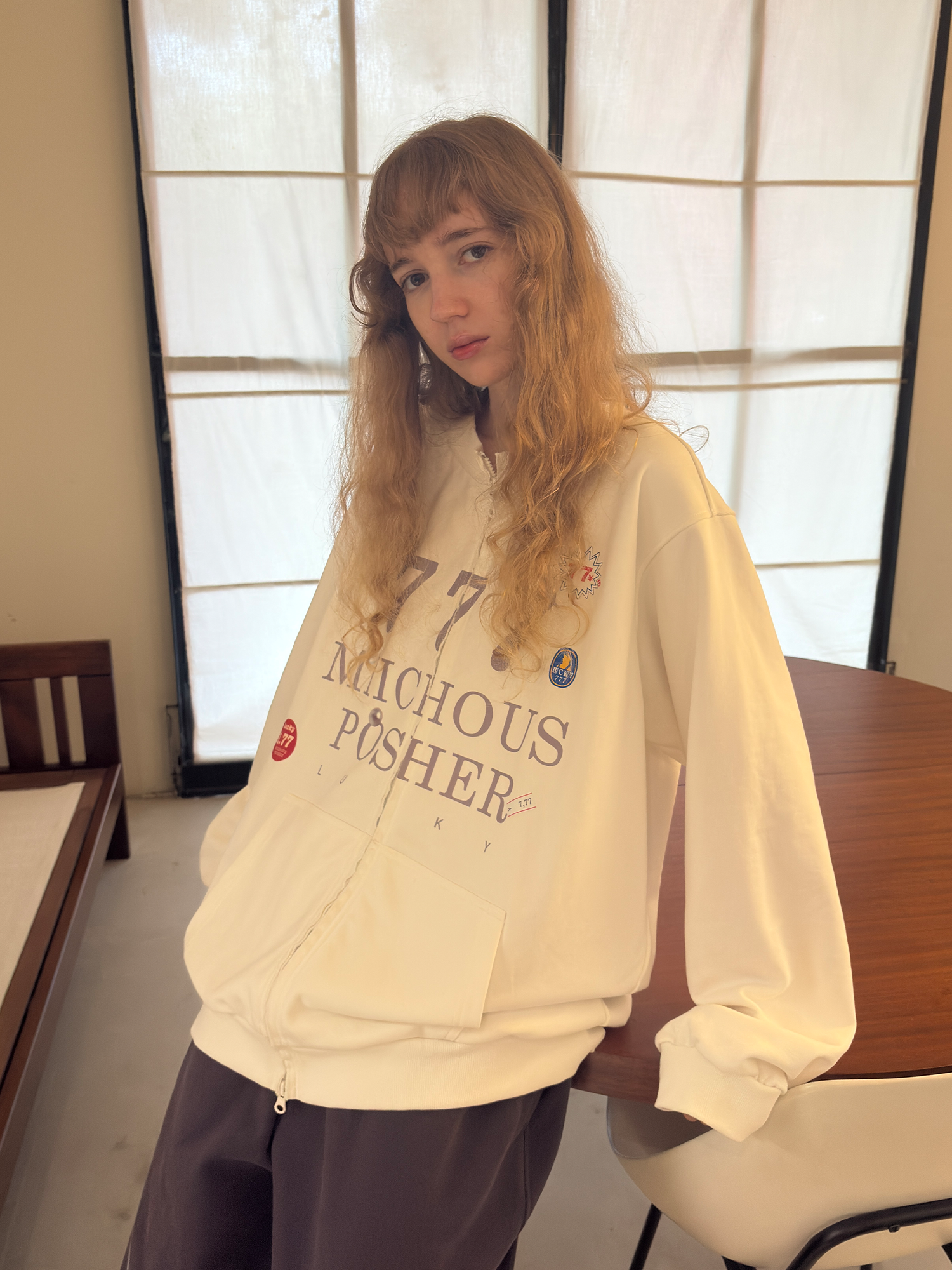 MIICHOUS Lucky 777 Graphic Zip Sweatshirt