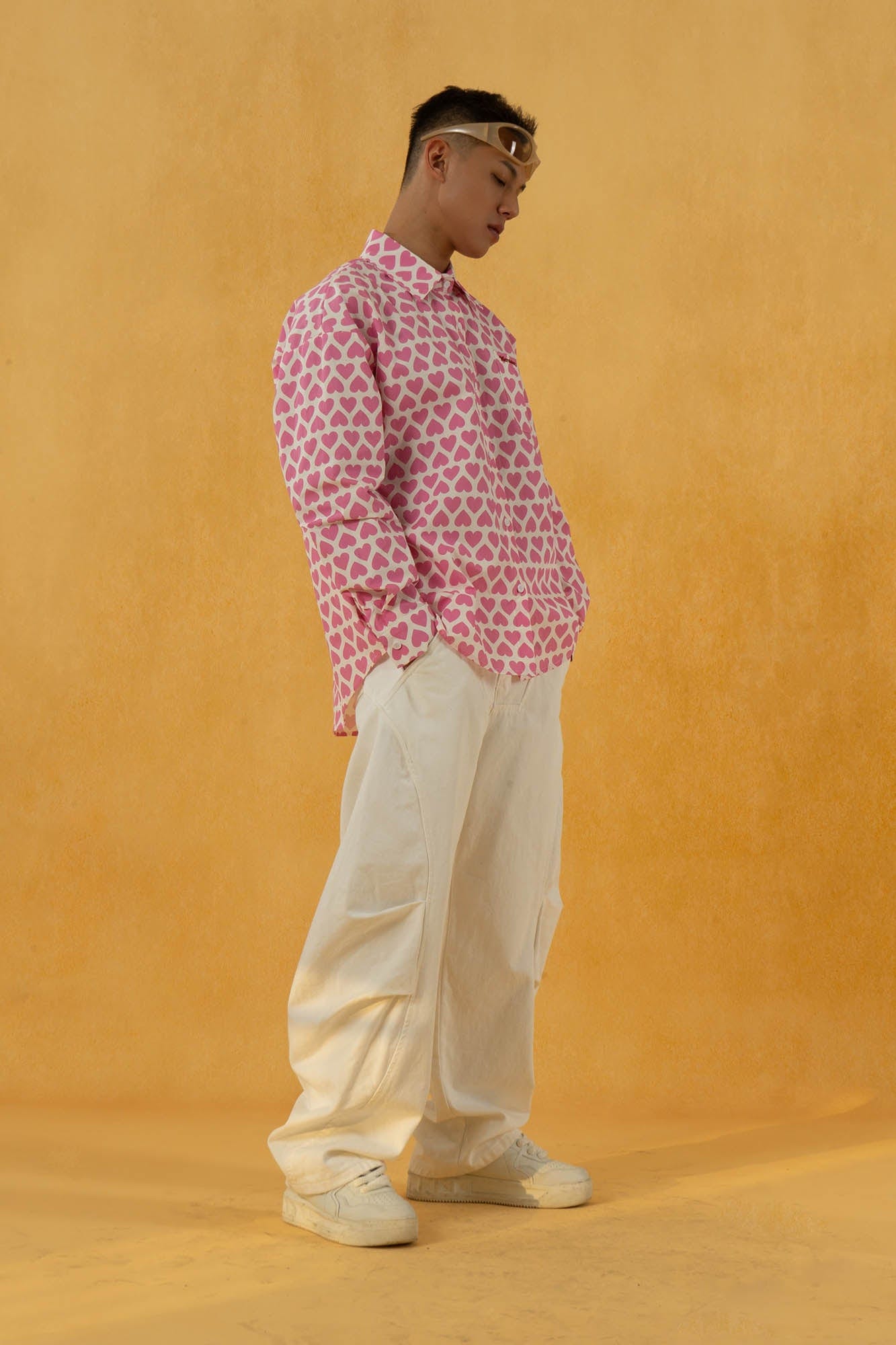 CLP Pink Heart Full-Print Shirt, premium urban and streetwear designers apparel on PROJECTISR.com, CLP