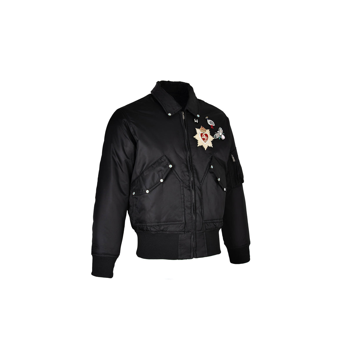 ZWDH Crown Rhinestone Embroidered Puffer Jacket
