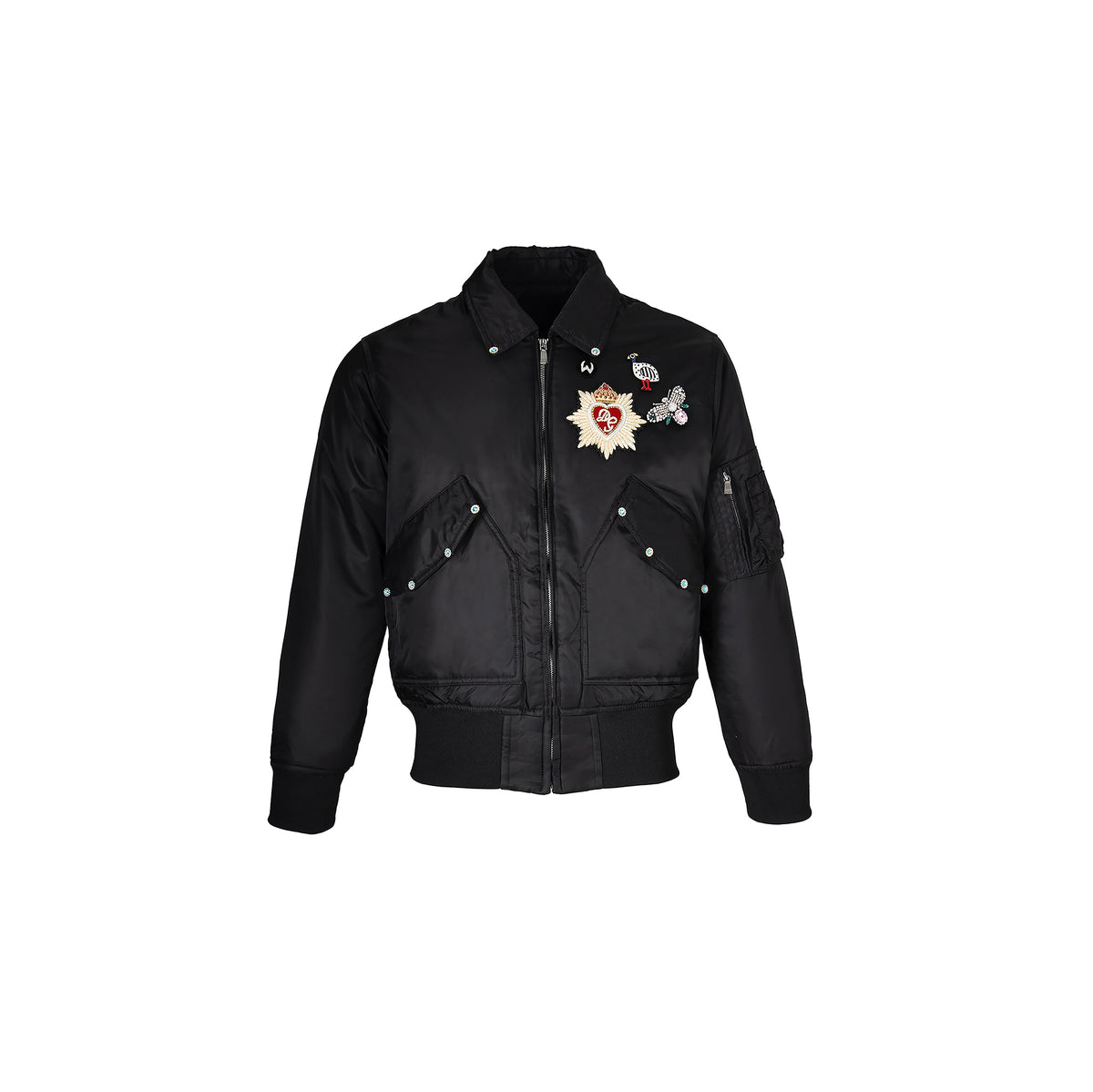 ZWDH Crown Rhinestone Embroidered Puffer Jacket