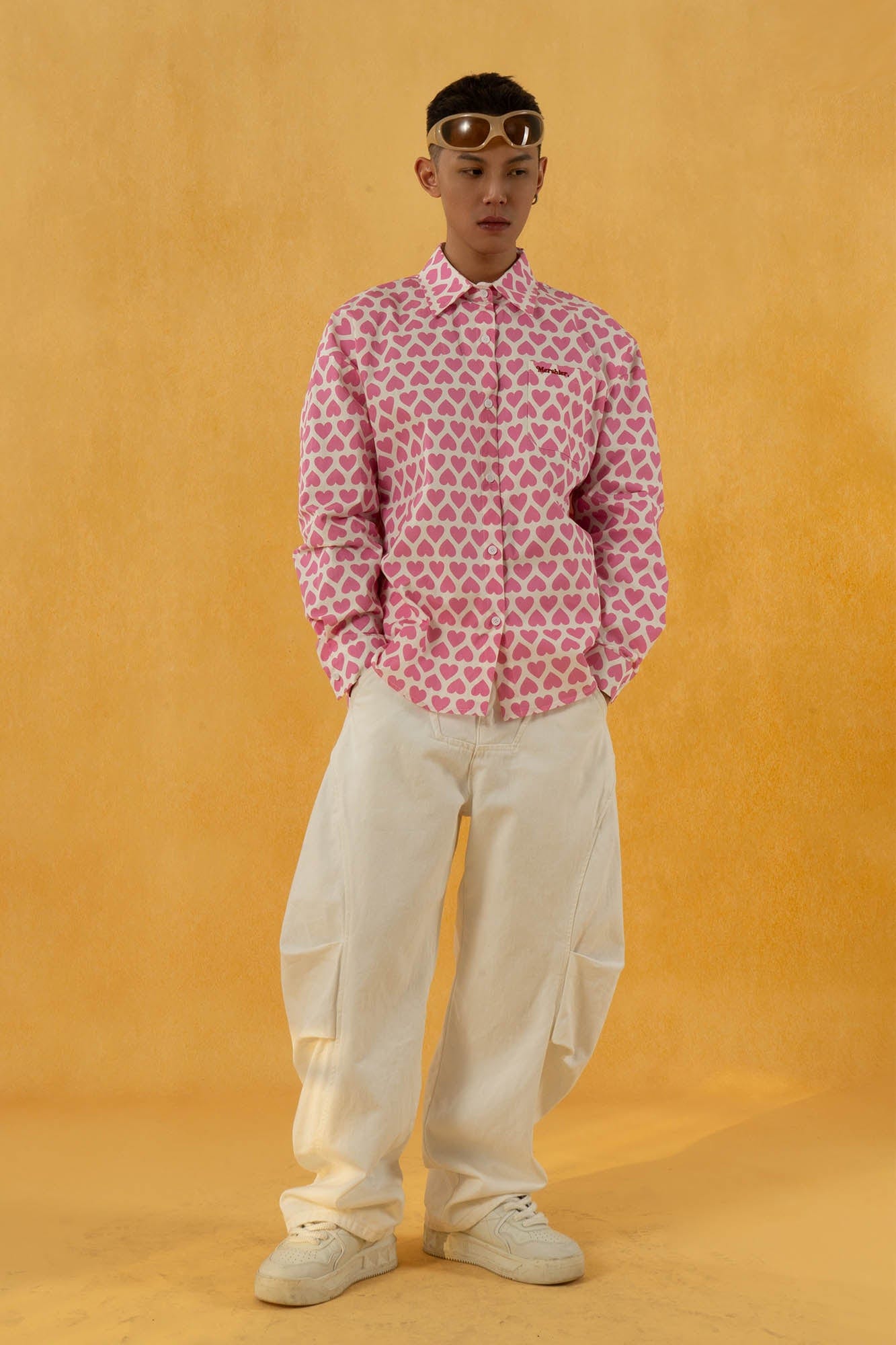 CLP Pink Heart Full-Print Shirt, premium urban and streetwear designers apparel on PROJECTISR.com, CLP