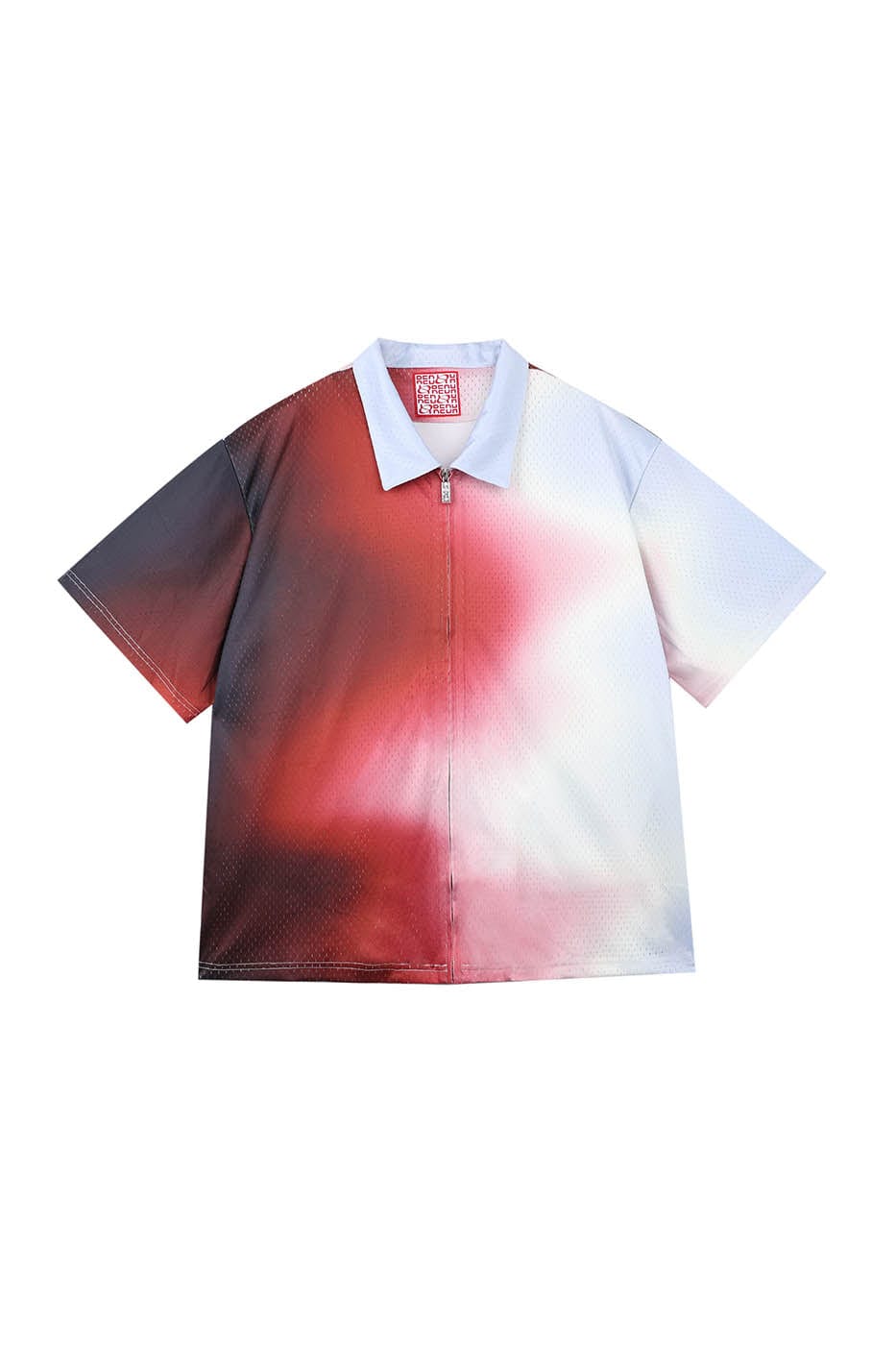 REDH Blazing Gradient Mesh Zip-up Half Shirt, premium urban and streetwear designers apparel on PROJECTISR.com, REDH
