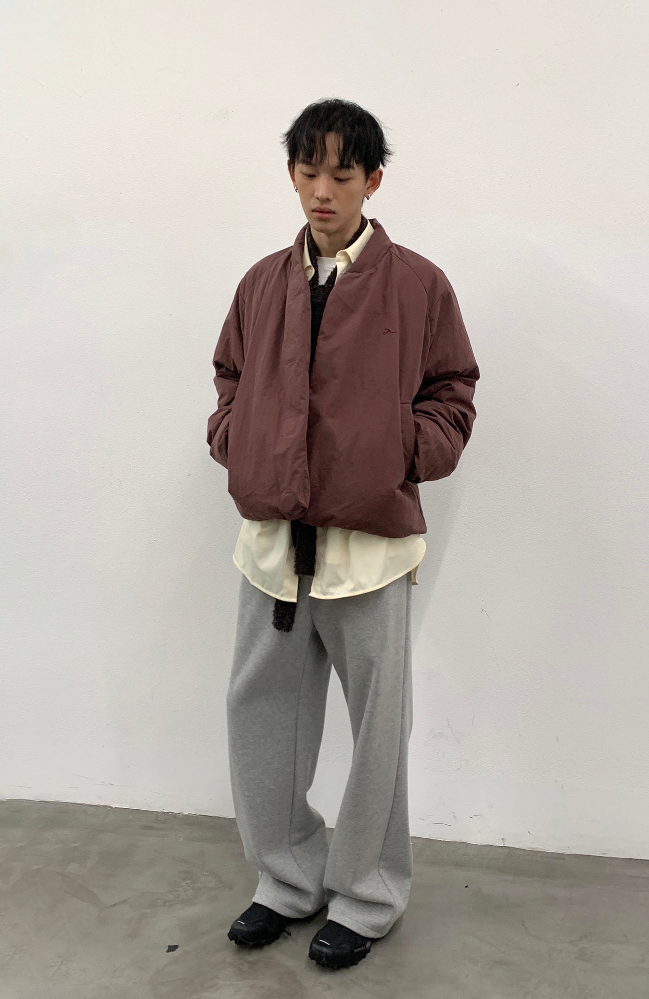 ROARINGWILD A ARCH Minimal Hidden Snap Puffer Jacket