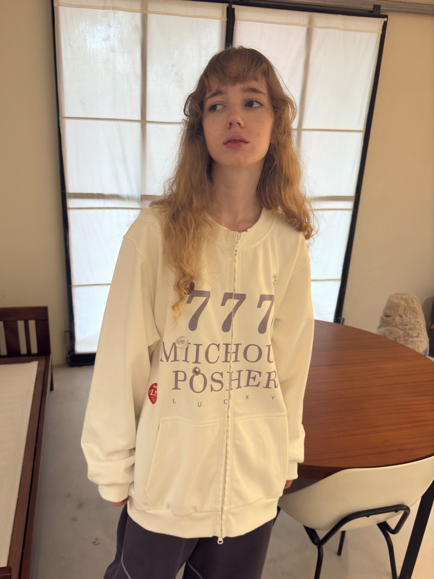 MIICHOUS Lucky 777 Graphic Zip Sweatshirt