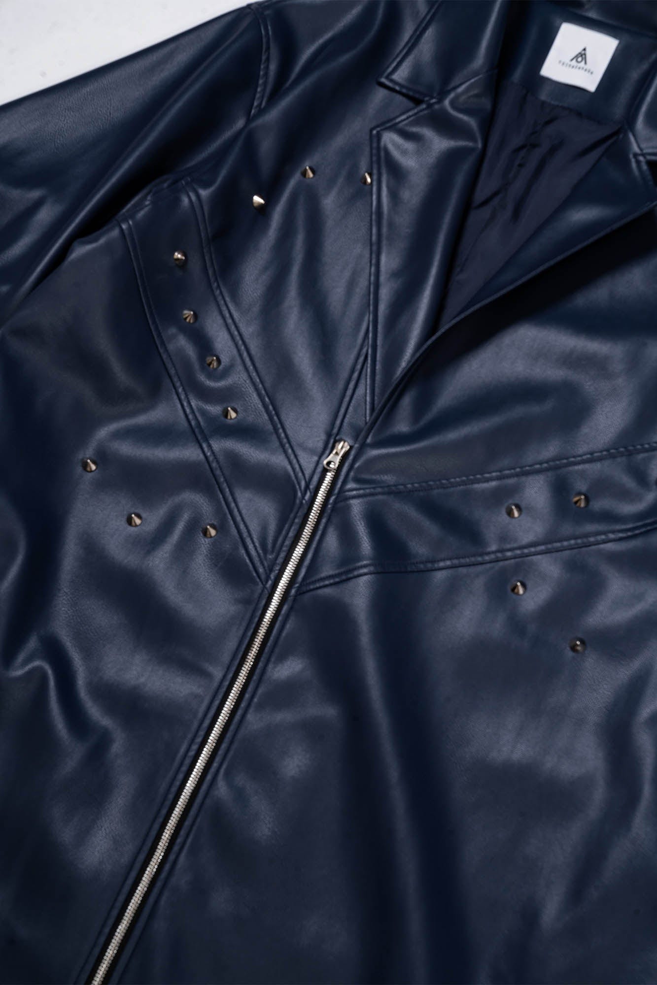 KADAKADA Zipper-Sleeve Rivet Oversized PU Coat, premium urban and streetwear designers apparel on PROJECTISR.com, KADAKADA