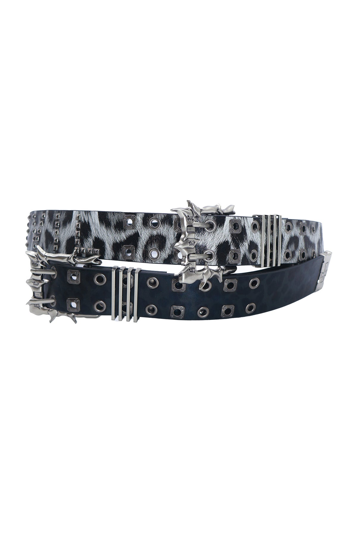 SEXXDEVIL Leopard Print Studded Punk Buckle Belt