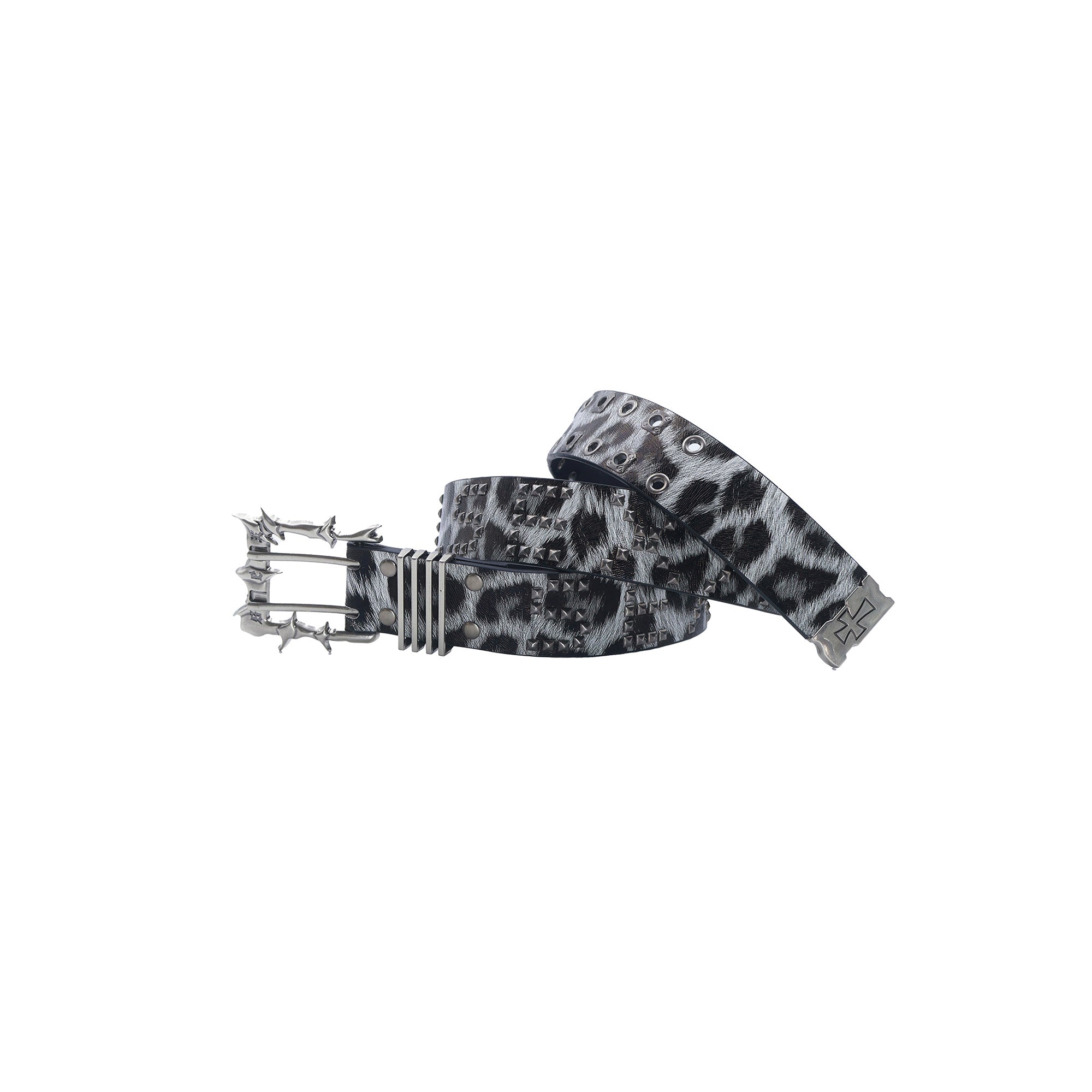 SEXXDEVIL Leopard Print Studded Punk Buckle Belt