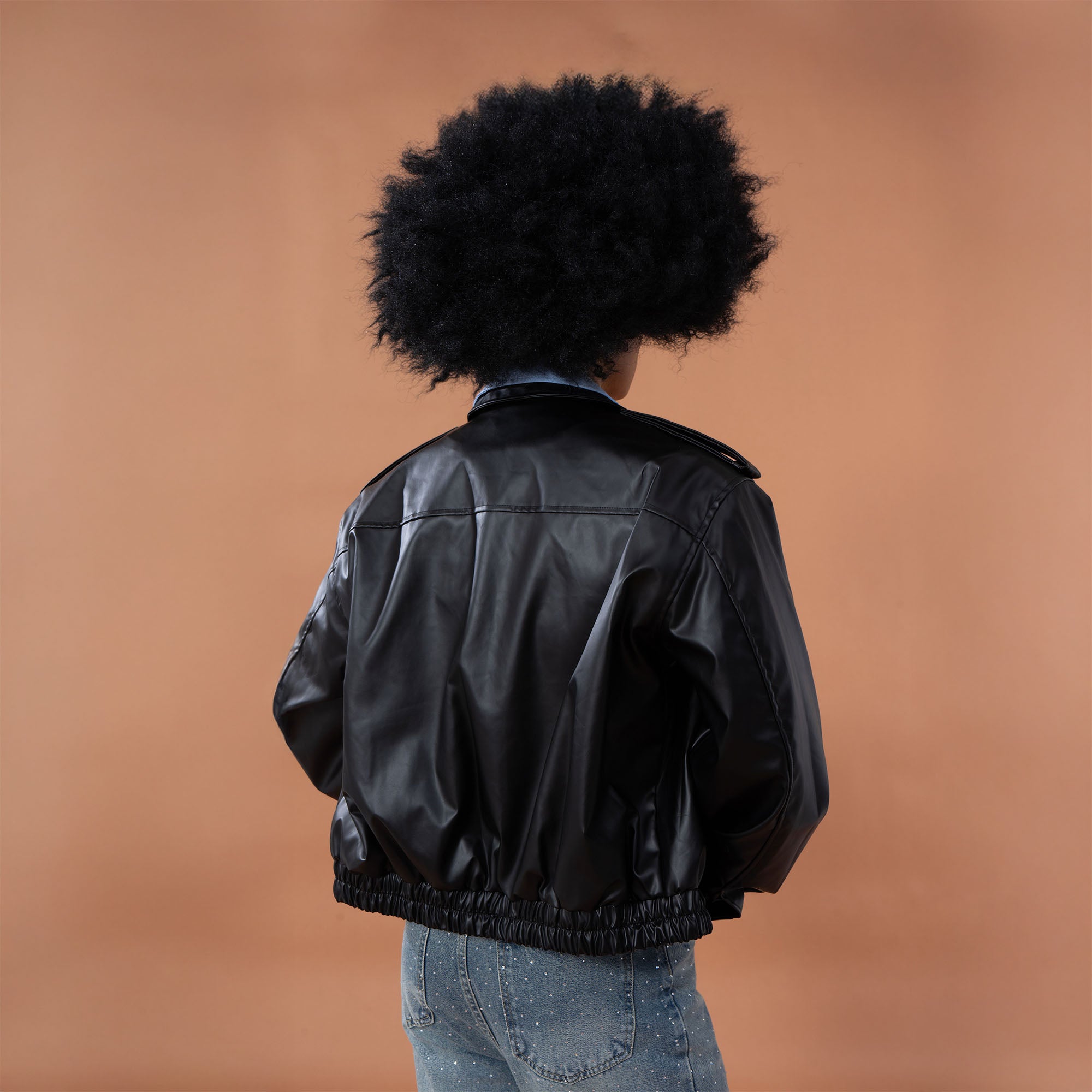 CLP Contrast Layer PU Cropped Moto Jacket, premium urban and streetwear designers apparel on PROJECTISR.com, CLP