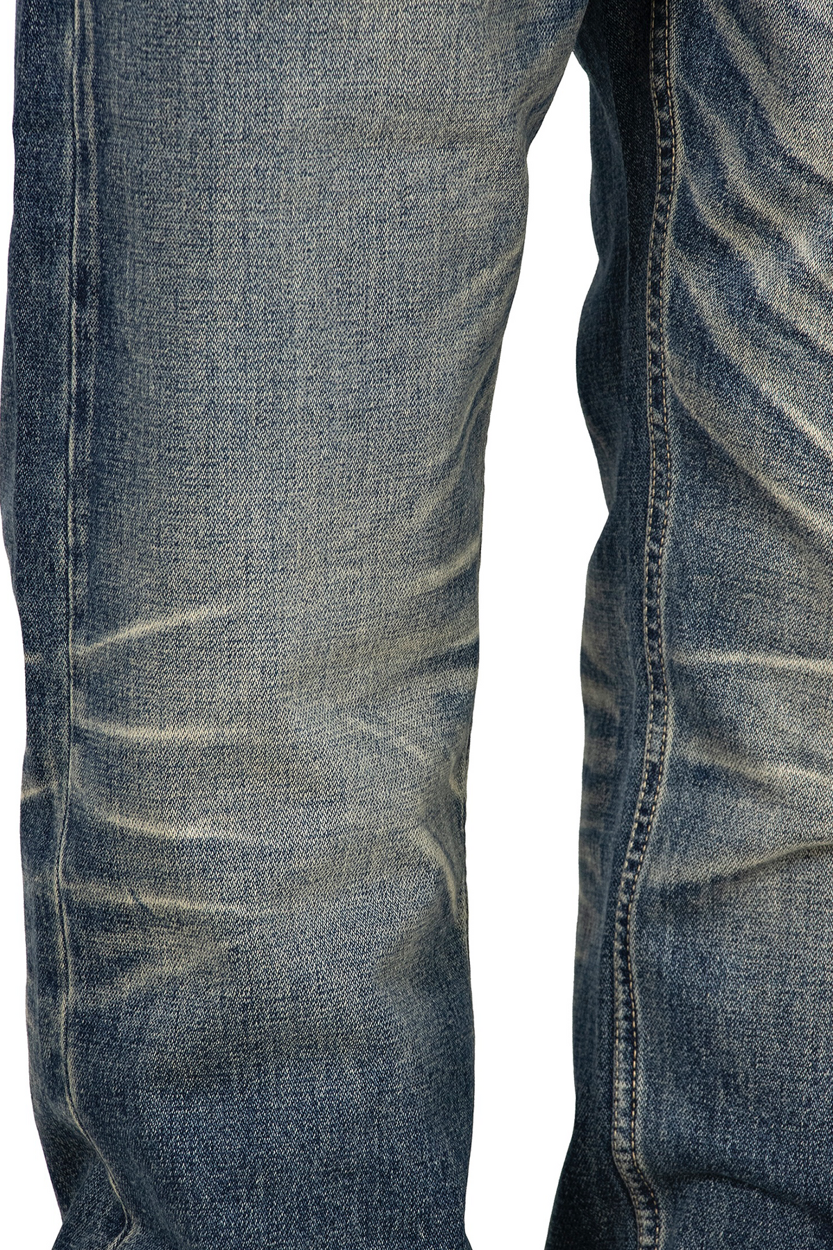 ZWDH Washed Crinkled Distressed Straight-Leg Jeans