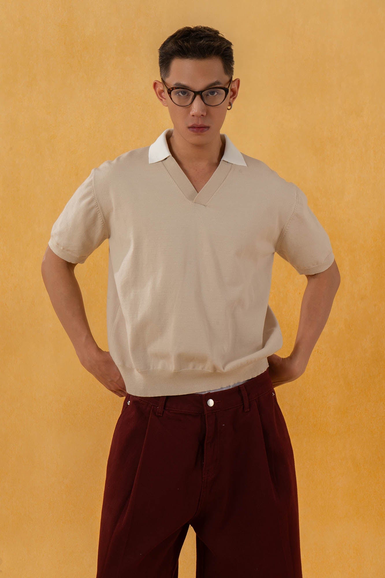 CLP V-Neck Detachable Collar Knitted Tee, premium urban and streetwear designers apparel on PROJECTISR.com, CLP