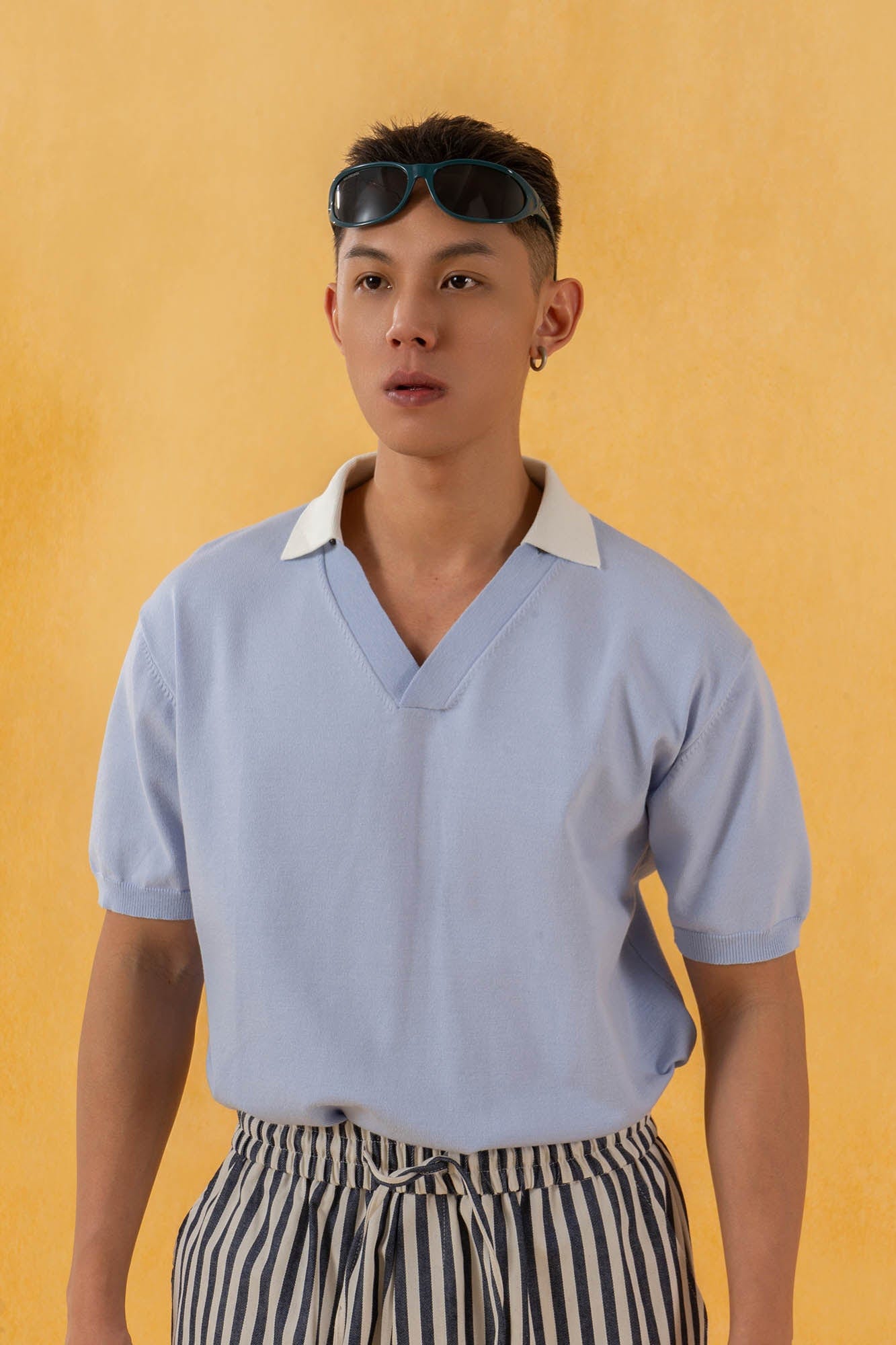 CLP V-Neck Detachable Collar Knitted Tee, premium urban and streetwear designers apparel on PROJECTISR.com, CLP