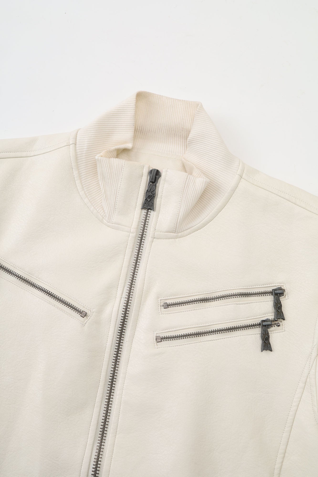 FLYERRER Thorned Eye Graphic Faux Leather Jacket
