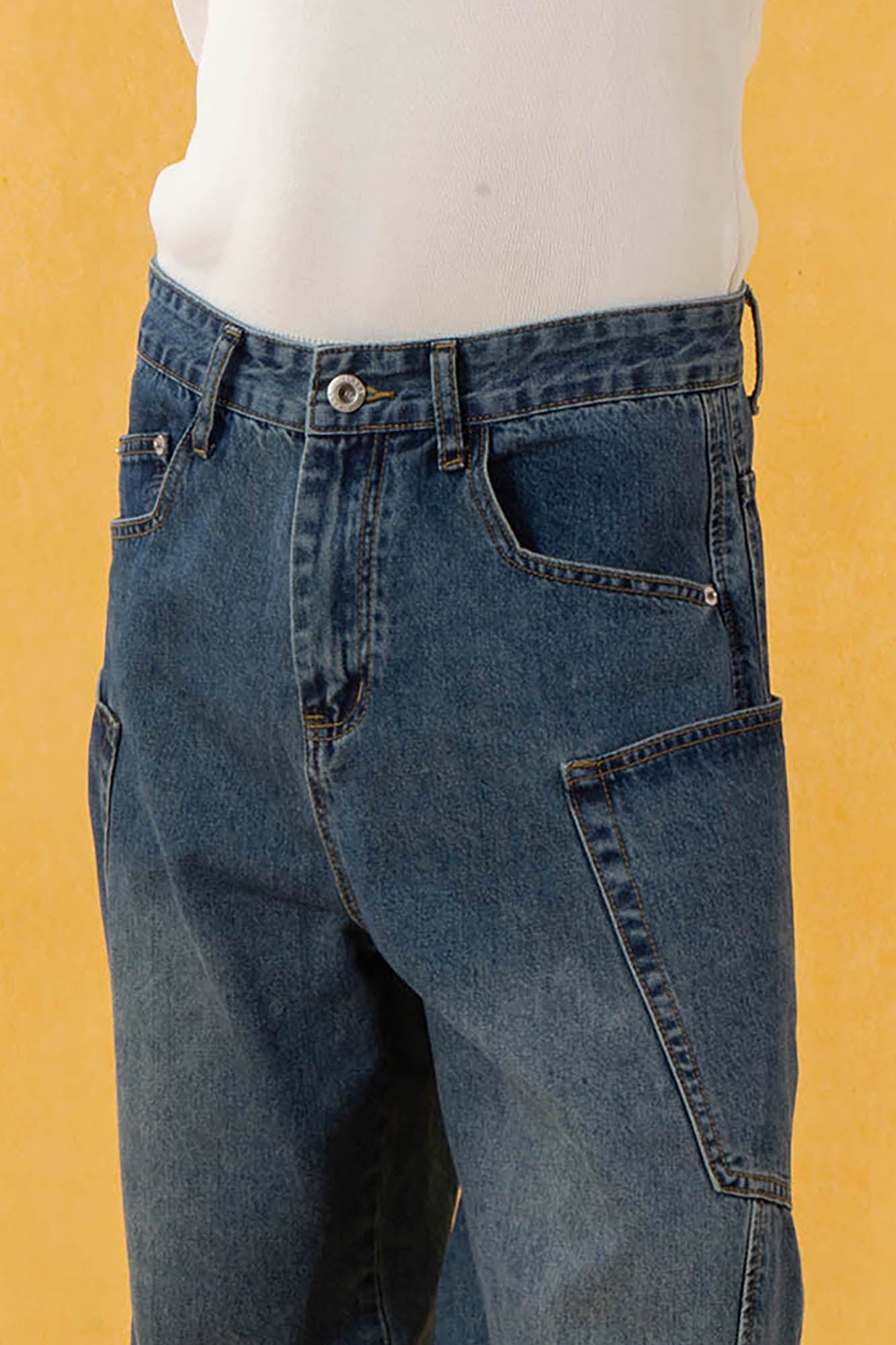 CLP Spliced Big-Pocket Curved Jeans, premium urban and streetwear designers apparel on PROJECTISR.com, CLP
