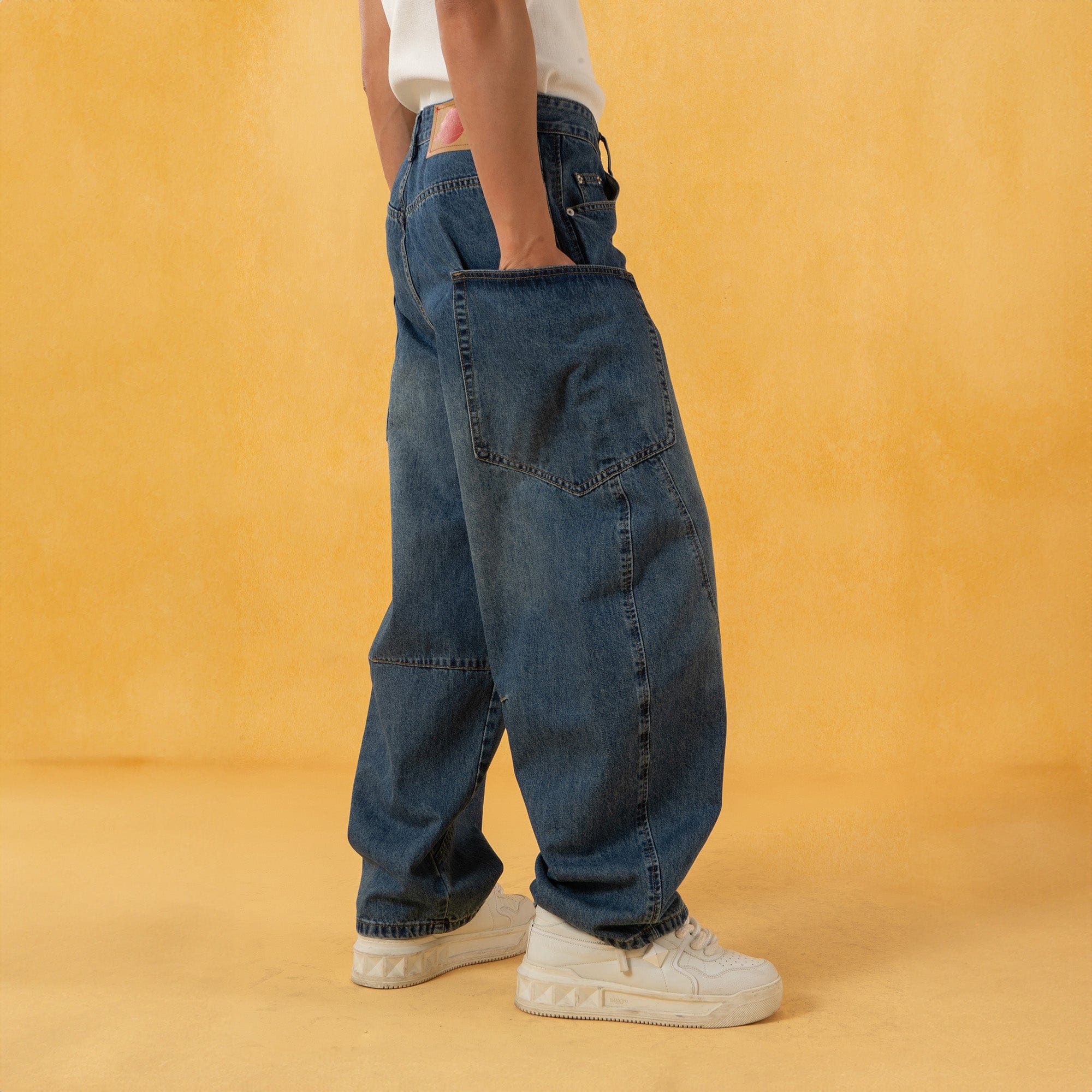 CLP Spliced Big-Pocket Curved Jeans, premium urban and streetwear designers apparel on PROJECTISR.com, CLP