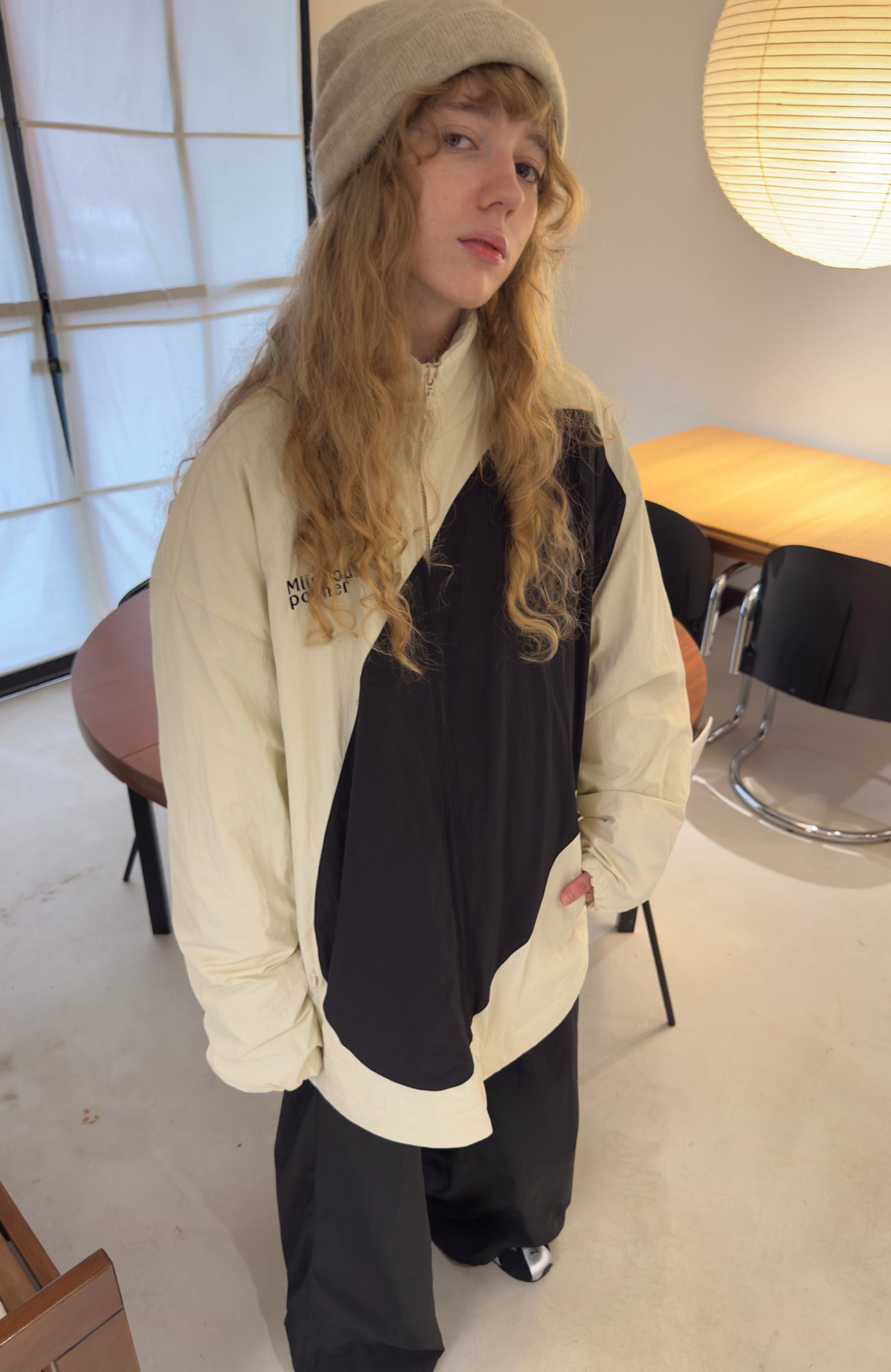 MIICHOUS Contrast Curved Paneled Padded Jacket