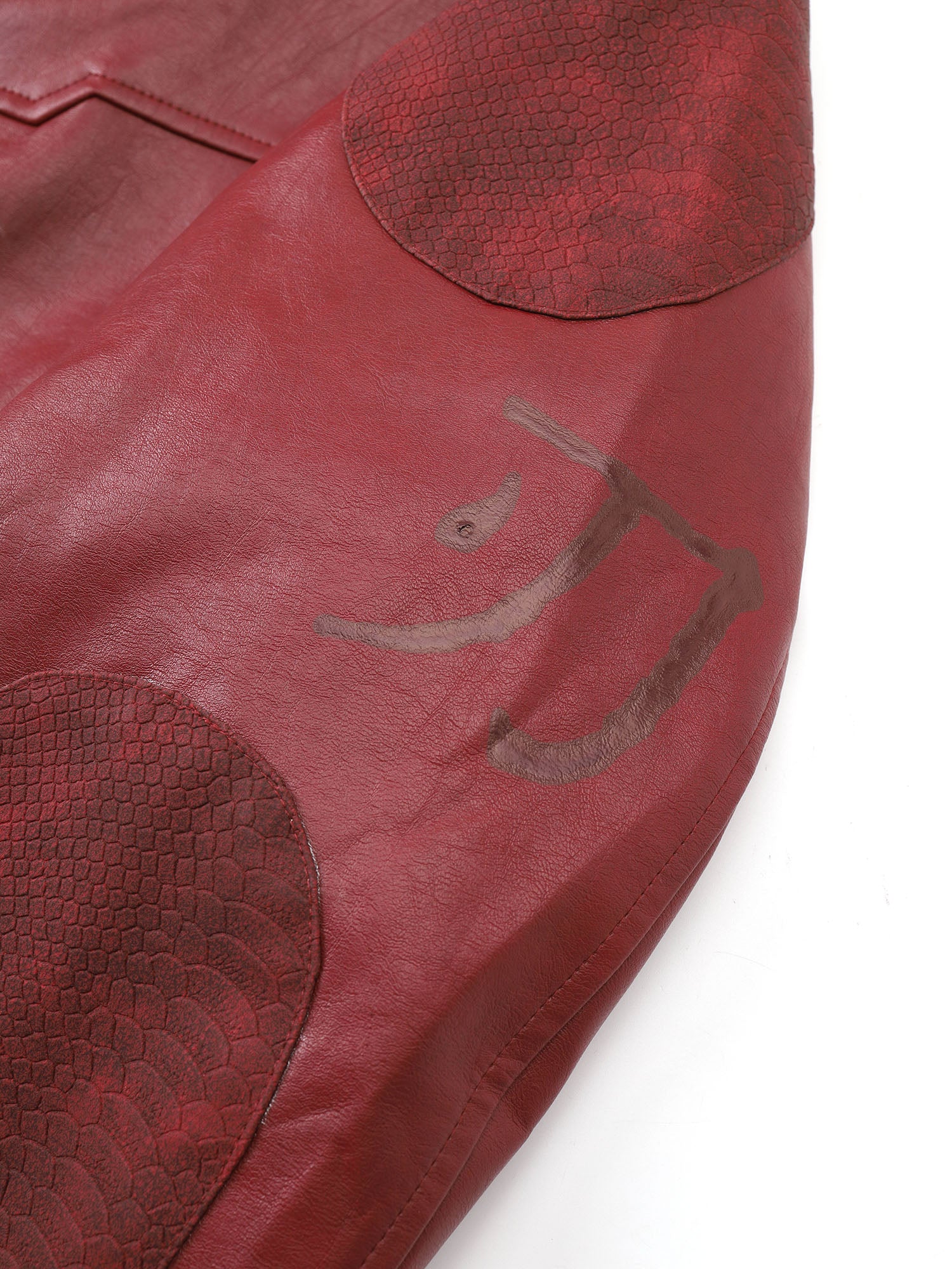 FLYERRER Classic Panel PU Jacket Crimson