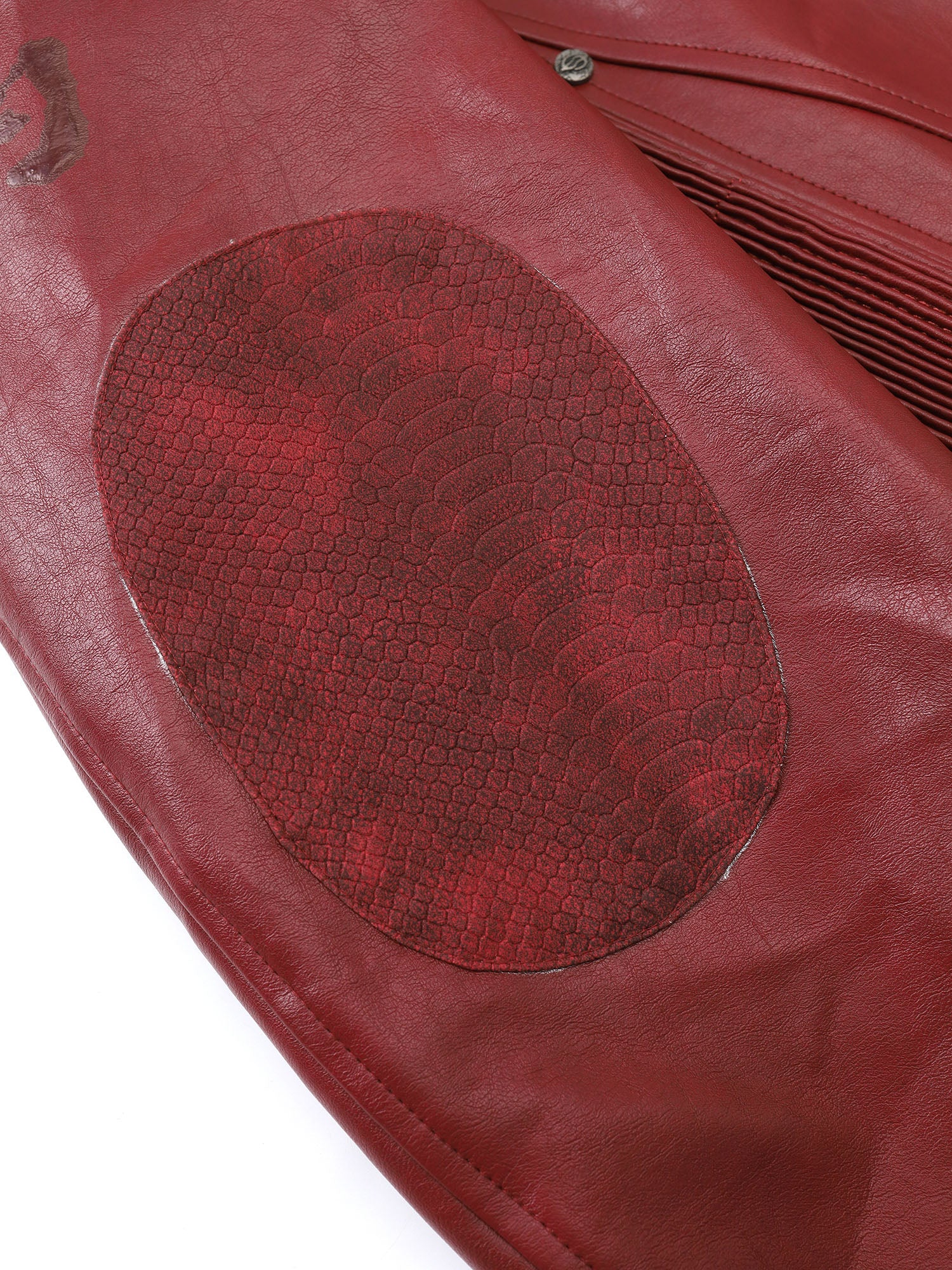 FLYERRER Classic Panel PU Jacket Crimson
