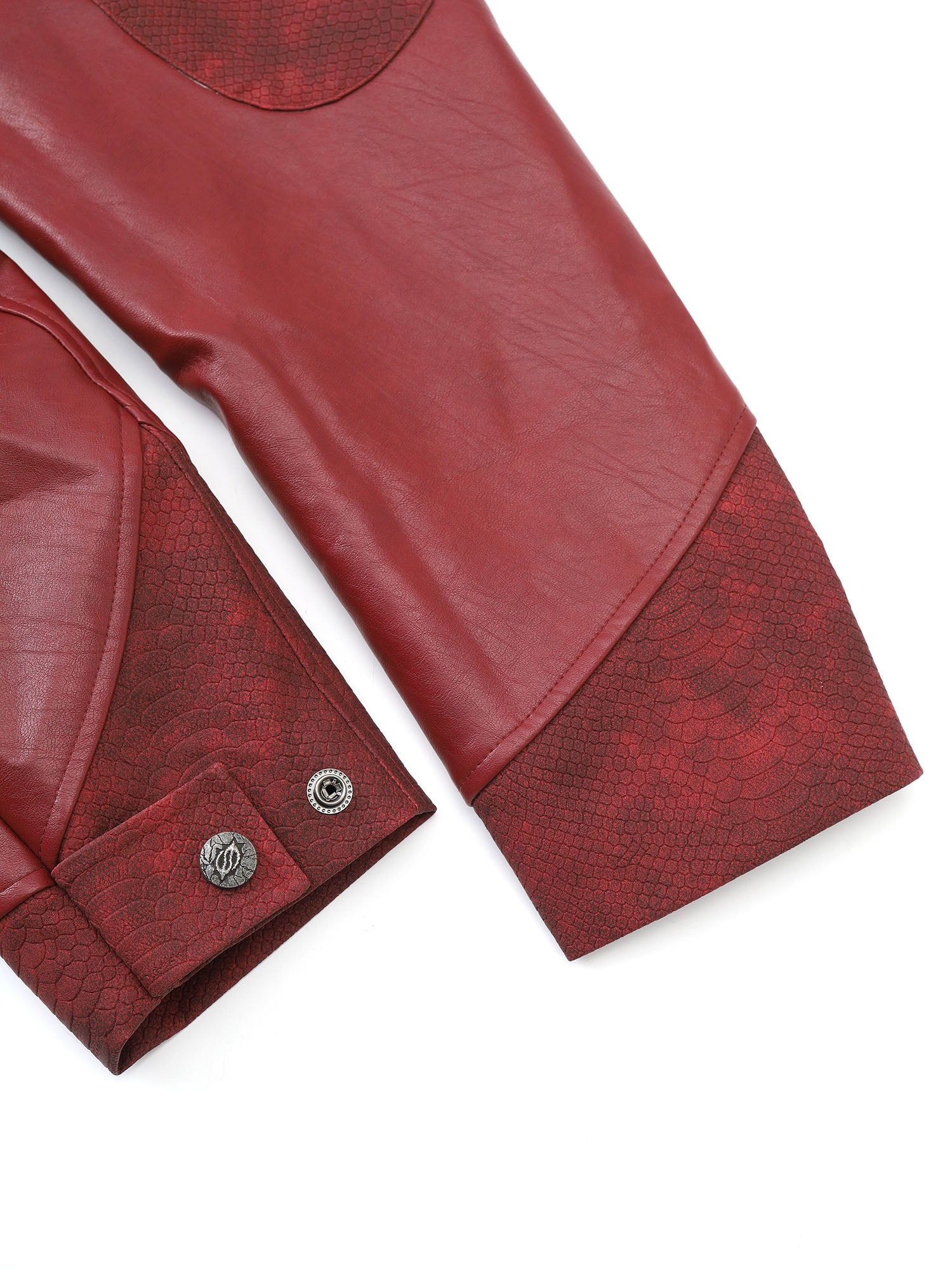 FLYERRER Classic Panel PU Jacket Crimson