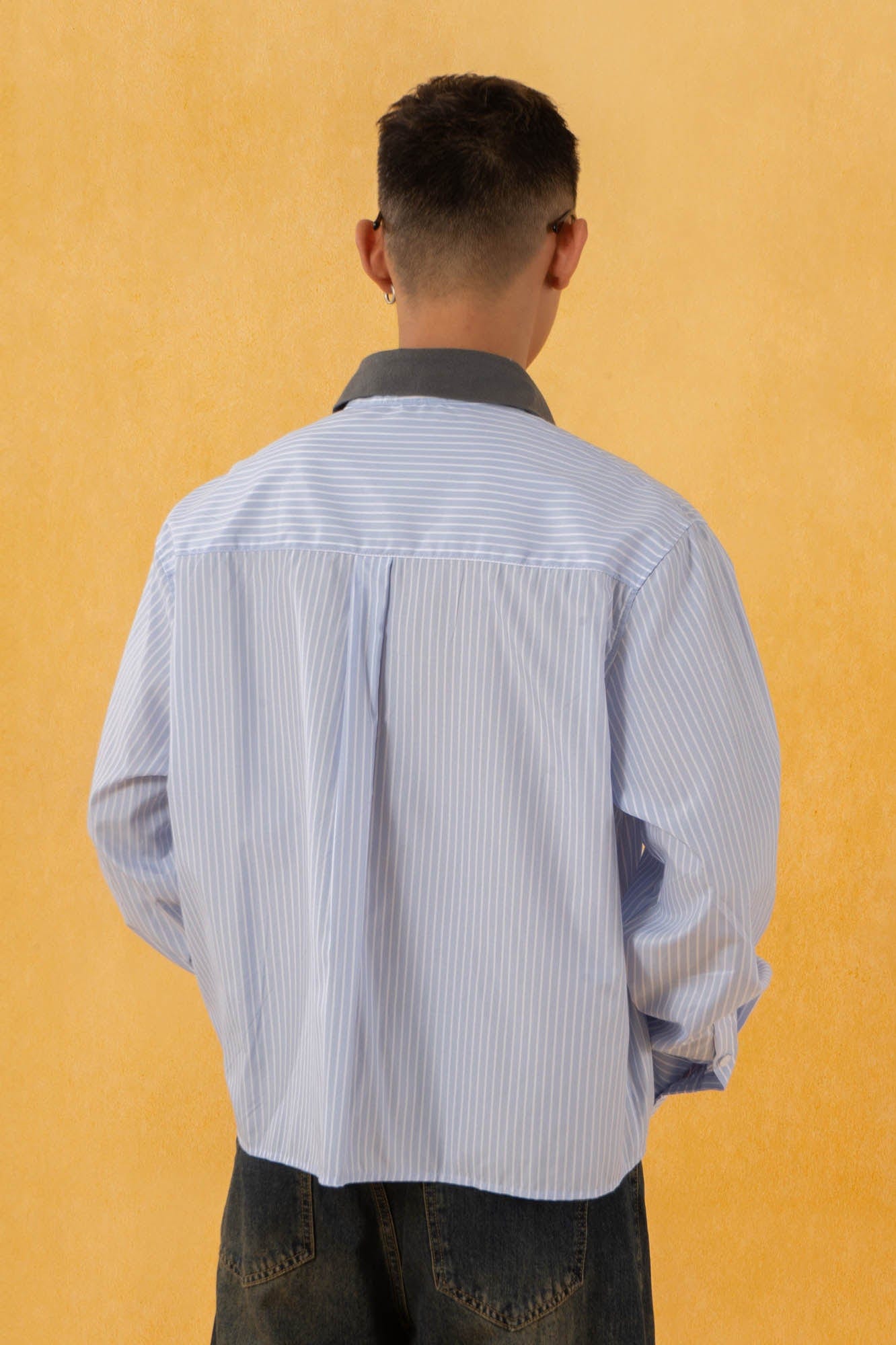 CLP Contrast Collar Striped Shirt, premium urban and streetwear designers apparel on PROJECTISR.com, CLP