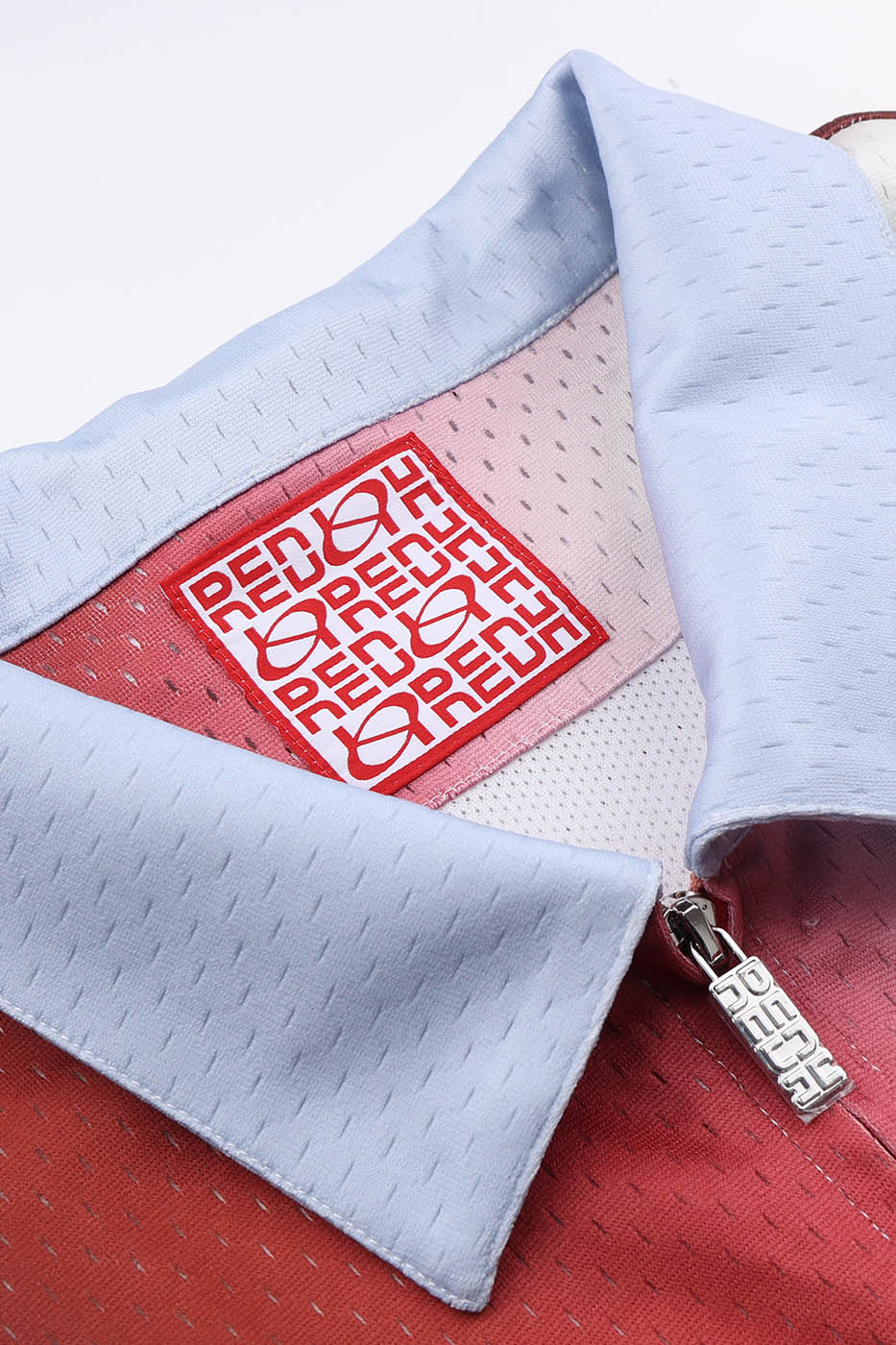 REDH Blazing Gradient Mesh Zip-up Half Shirt, premium urban and streetwear designers apparel on PROJECTISR.com, REDH
