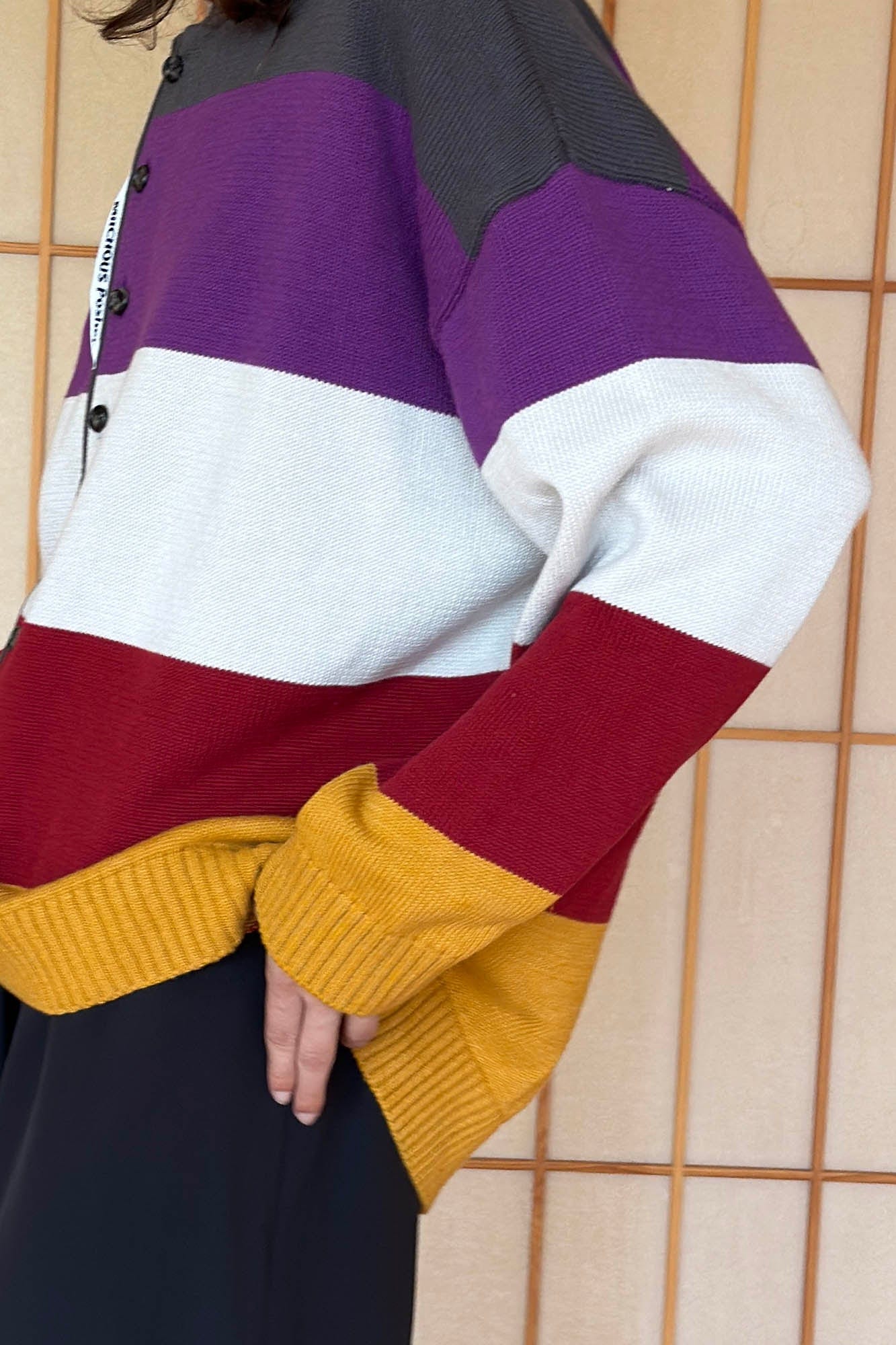 MIICHOUS Nature Magazine Wide-Stripe Polo Sweater, premium urban and streetwear designers apparel on PROJECTISR.com, Miichous