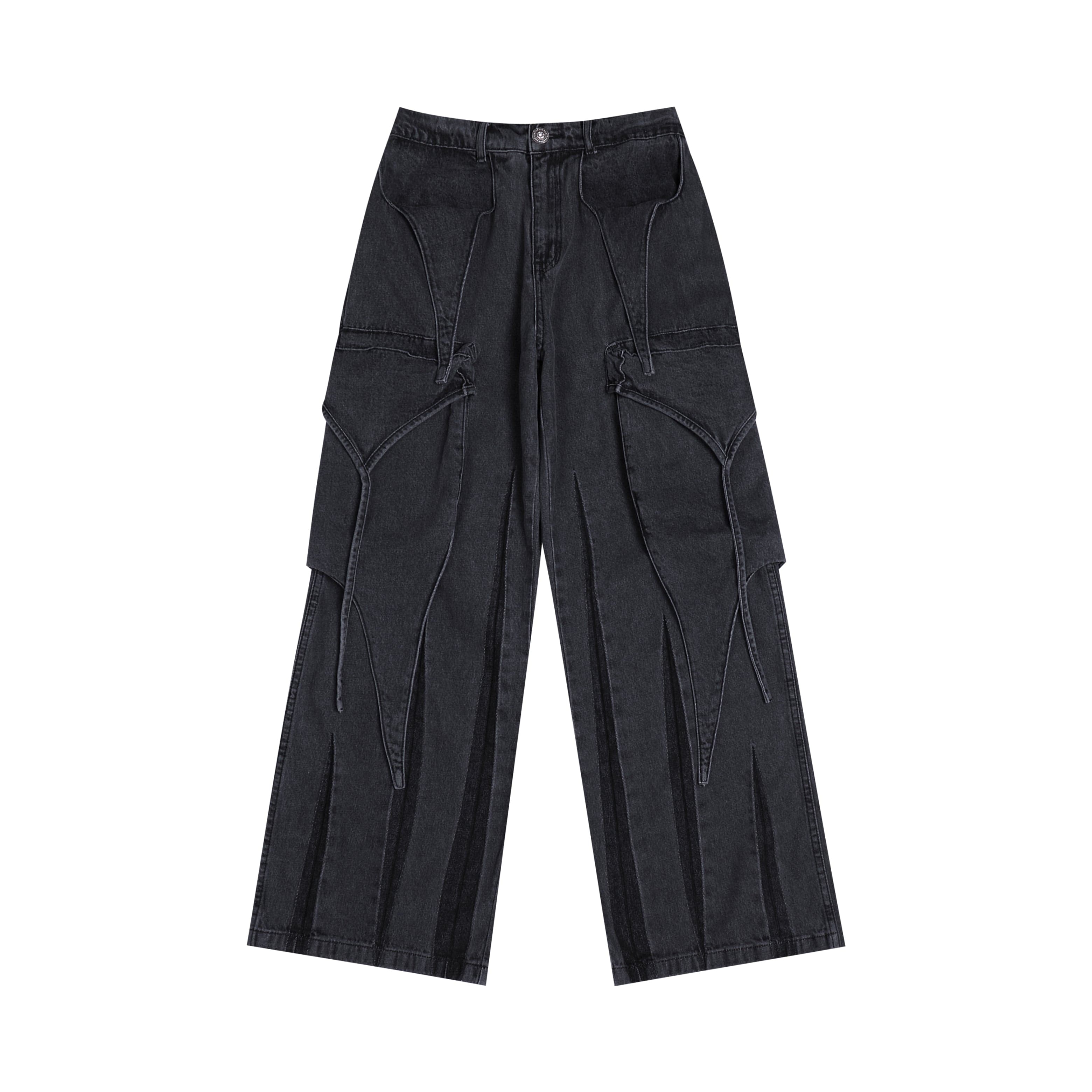 DND4DES Multi-Layered Stripes Deconstructed Jeans, premium urban and streetwear designers apparel on PROJECTISR.com, DND4DES