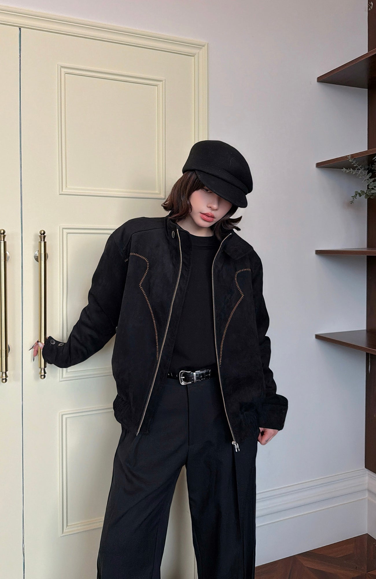 OKAYTHXBYE Wool-Padded Faux Suede Jacket, premium urban and streetwear designers apparel on PROJECTISR.com, OKAYTHXBYE