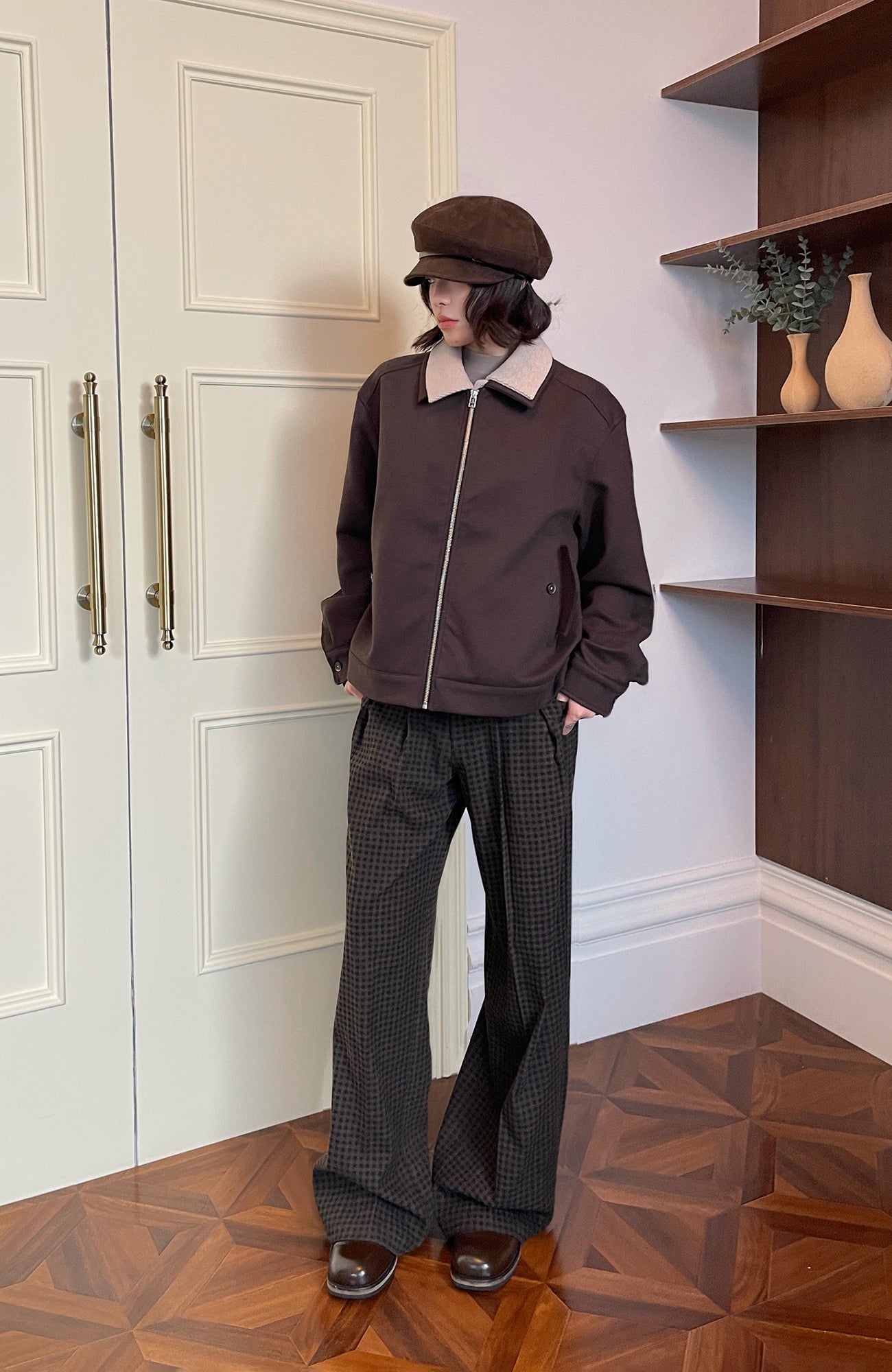 OKAYTHXBYE Retro Checks Double-Pleated Trousers, premium urban and streetwear designers apparel on PROJECTISR.com, OKAYTHXBYE