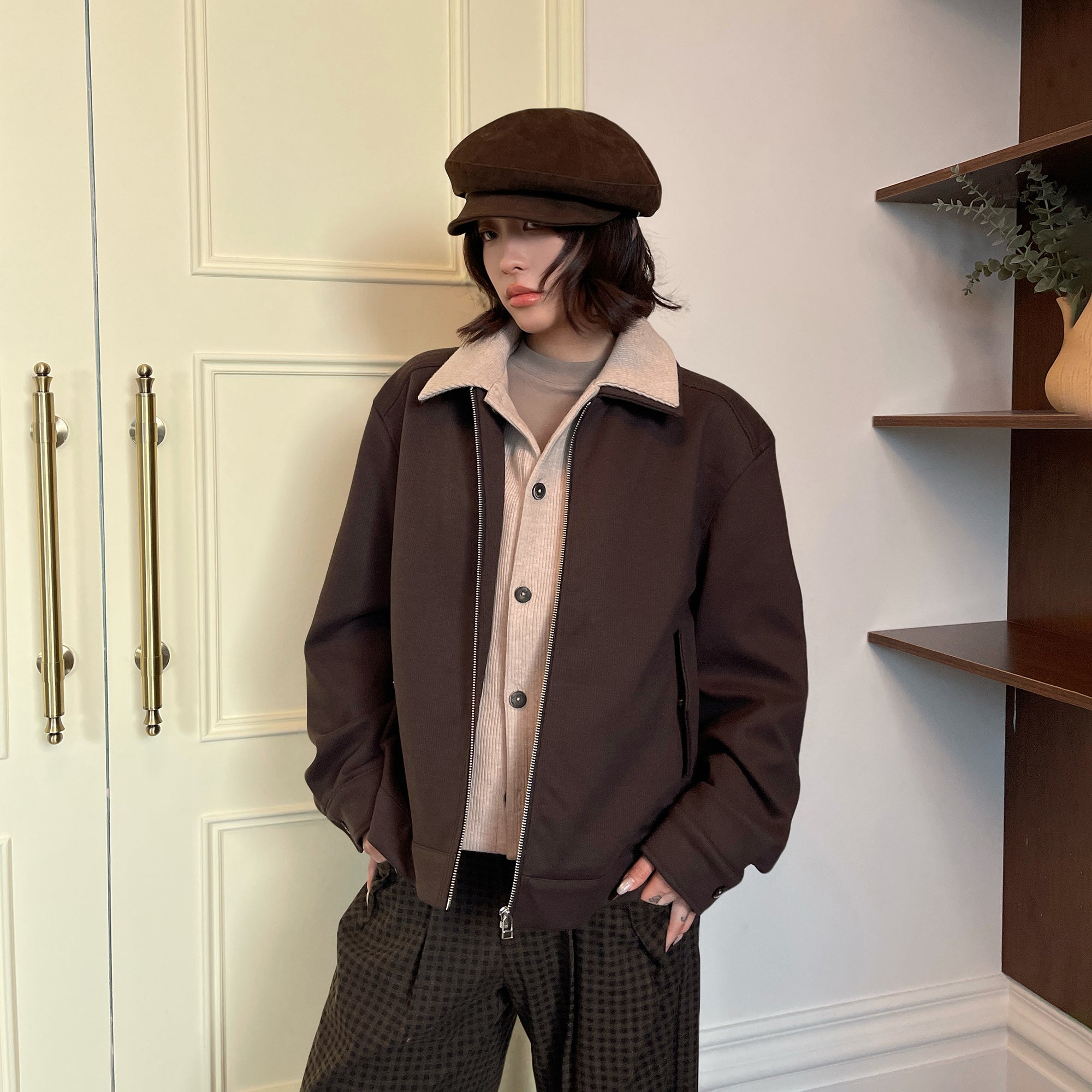 OKAYTHXBYE Faux-Layer Knit-Inset Jacket, premium urban and streetwear designers apparel on PROJECTISR.com, OKAYTHXBYE