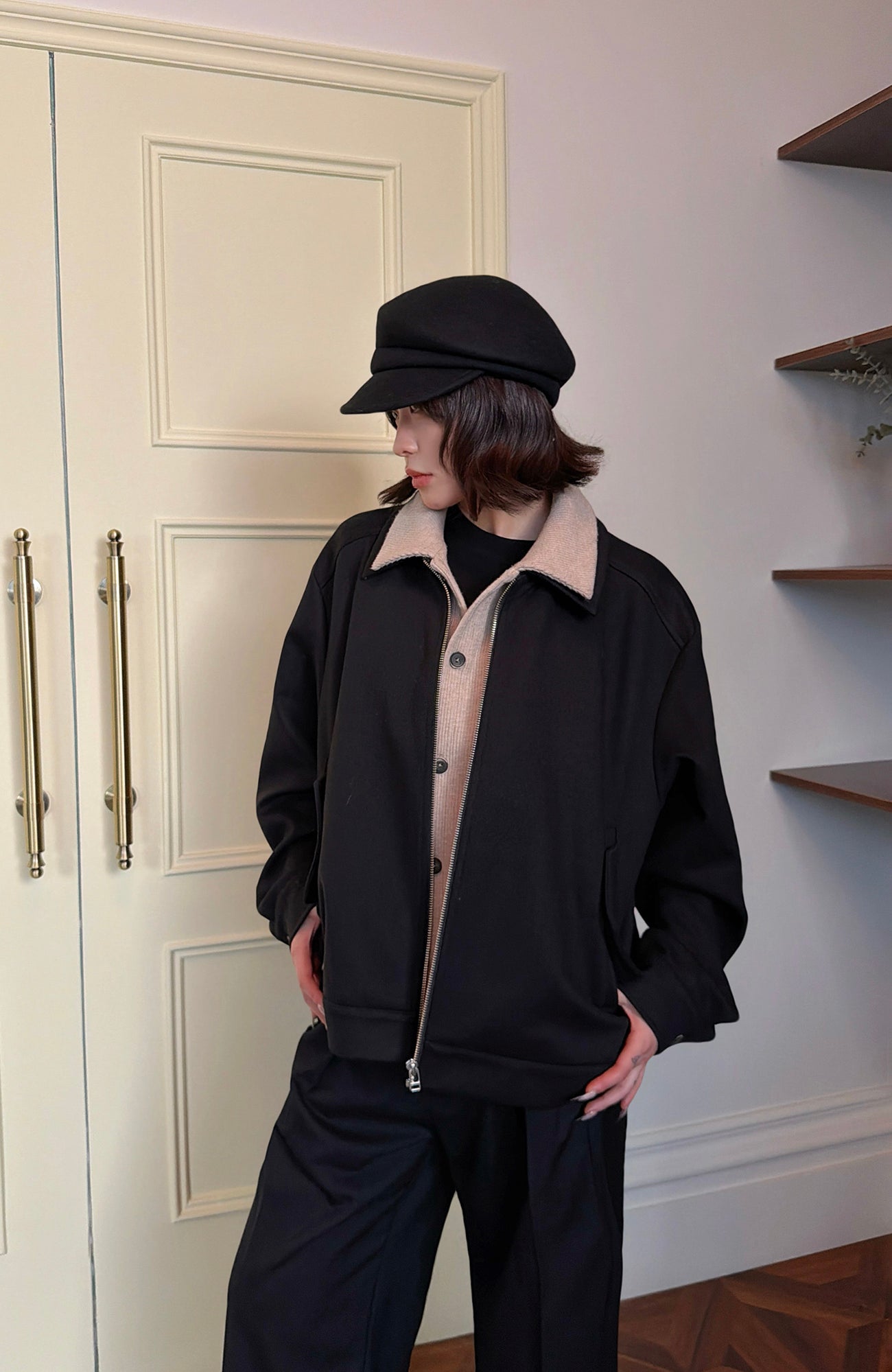 OKAYTHXBYE Faux-Layer Knit-Inset Jacket, premium urban and streetwear designers apparel on PROJECTISR.com, OKAYTHXBYE