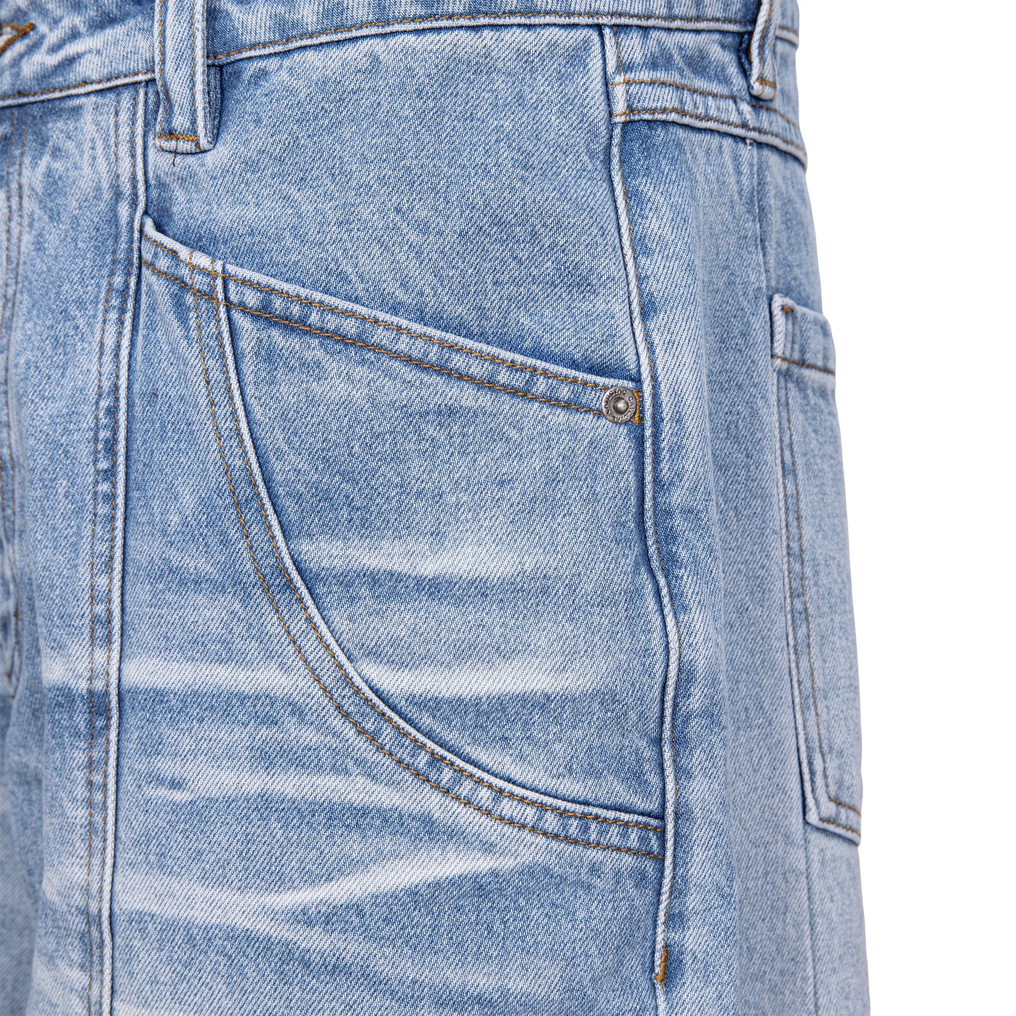 CATSSTAC Whisker-Wash Middle-Spliced Wide-Leg Shorts, premium urban and streetwear designers apparel on PROJECTISR.com, CATSSTAC