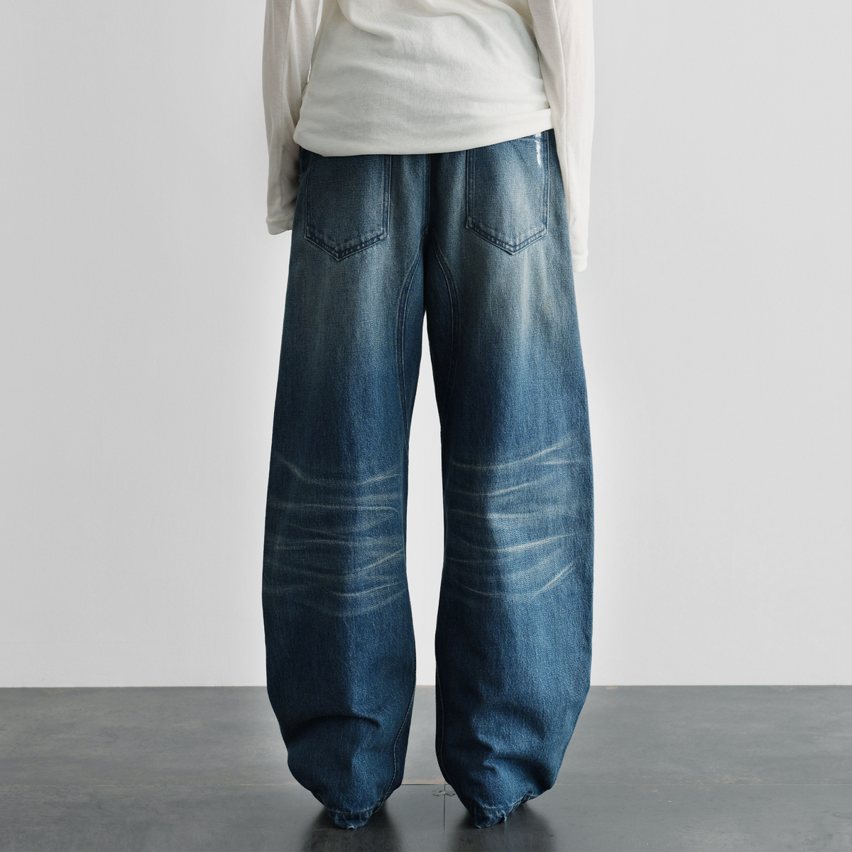 ORGANIC EMOTION Distressed Washed Patchwork Jeans
