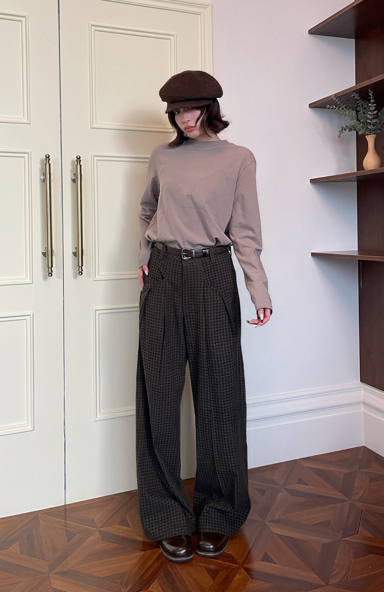 OKAYTHXBYE Retro Checks Double-Pleated Trousers, premium urban and streetwear designers apparel on PROJECTISR.com, OKAYTHXBYE