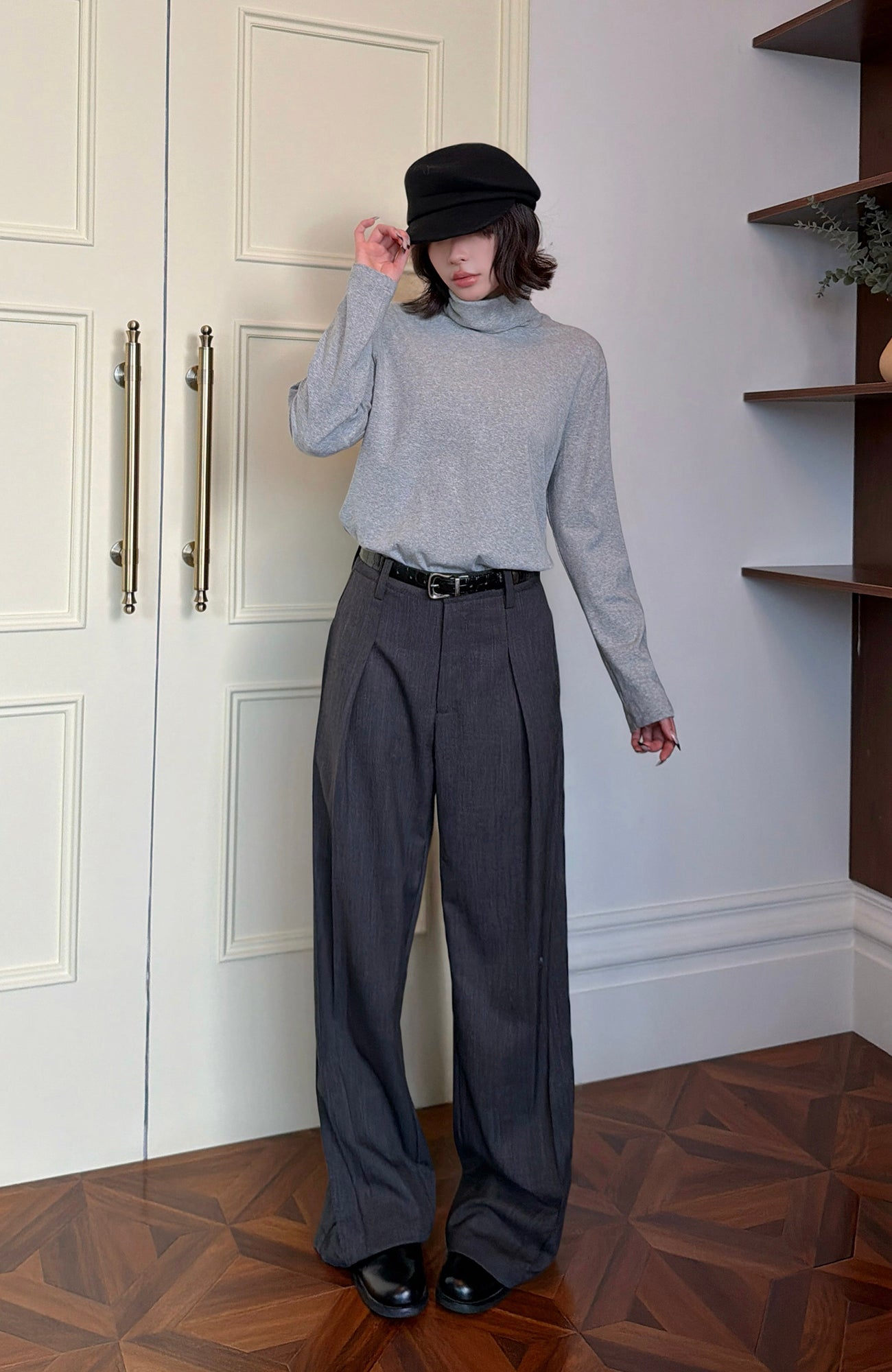 OKAYTHXBYE Essential Pleated Wide-Leg Trousers, premium urban and streetwear designers apparel on PROJECTISR.com, OKAYTHXBYE