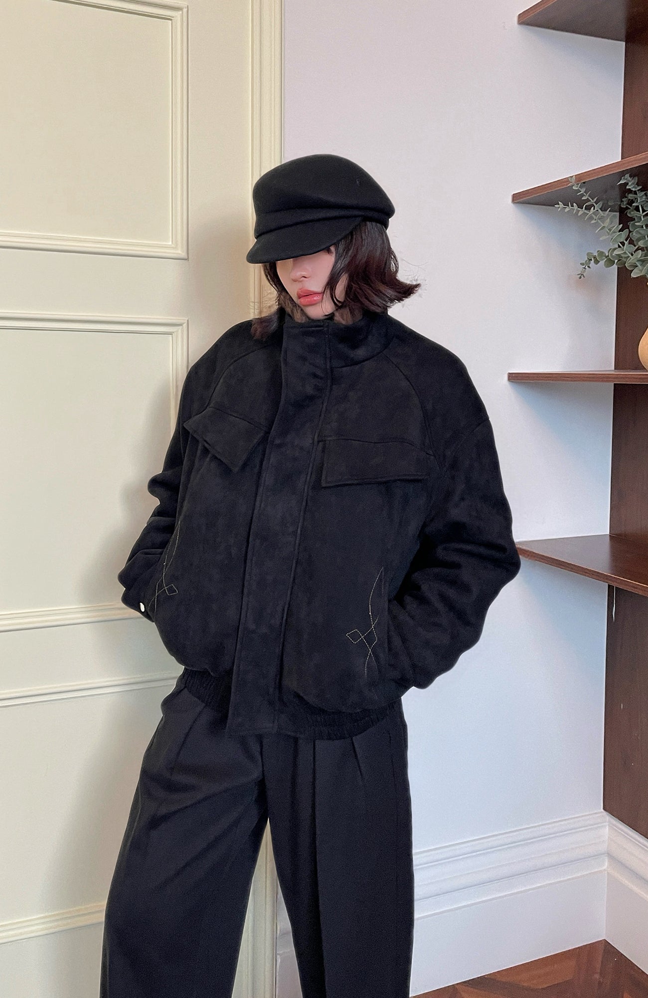 OKAYTHXBYE Faux Fur-Lined Utility Bomber, premium urban and streetwear designers apparel on PROJECTISR.com, OKAYTHXBYE