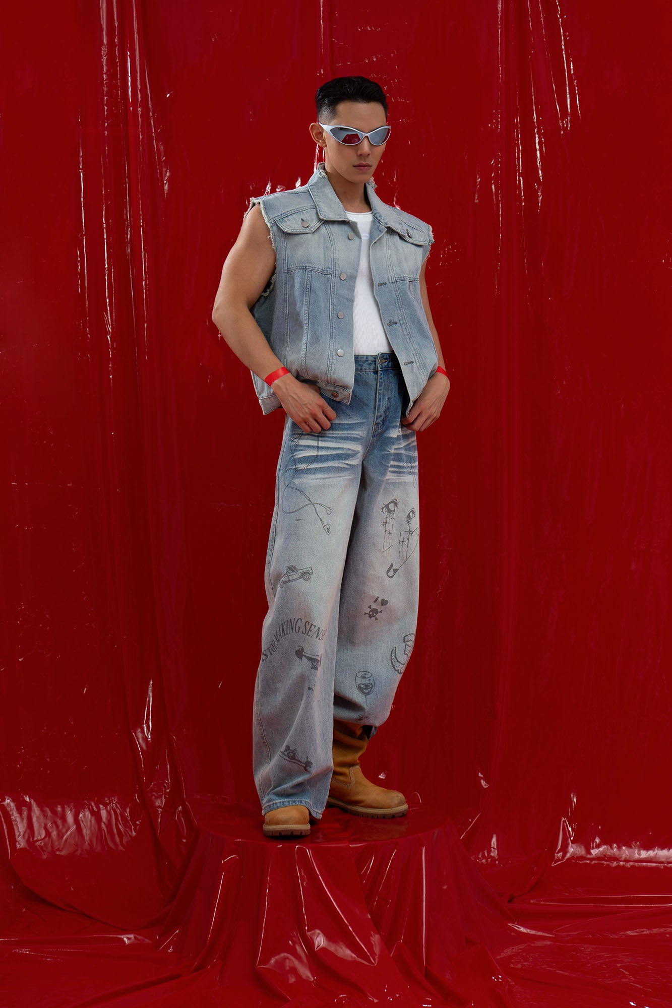 CLP Washed Frayed-Hem Vest, premium urban and streetwear designers apparel on PROJECTISR.com, CLP