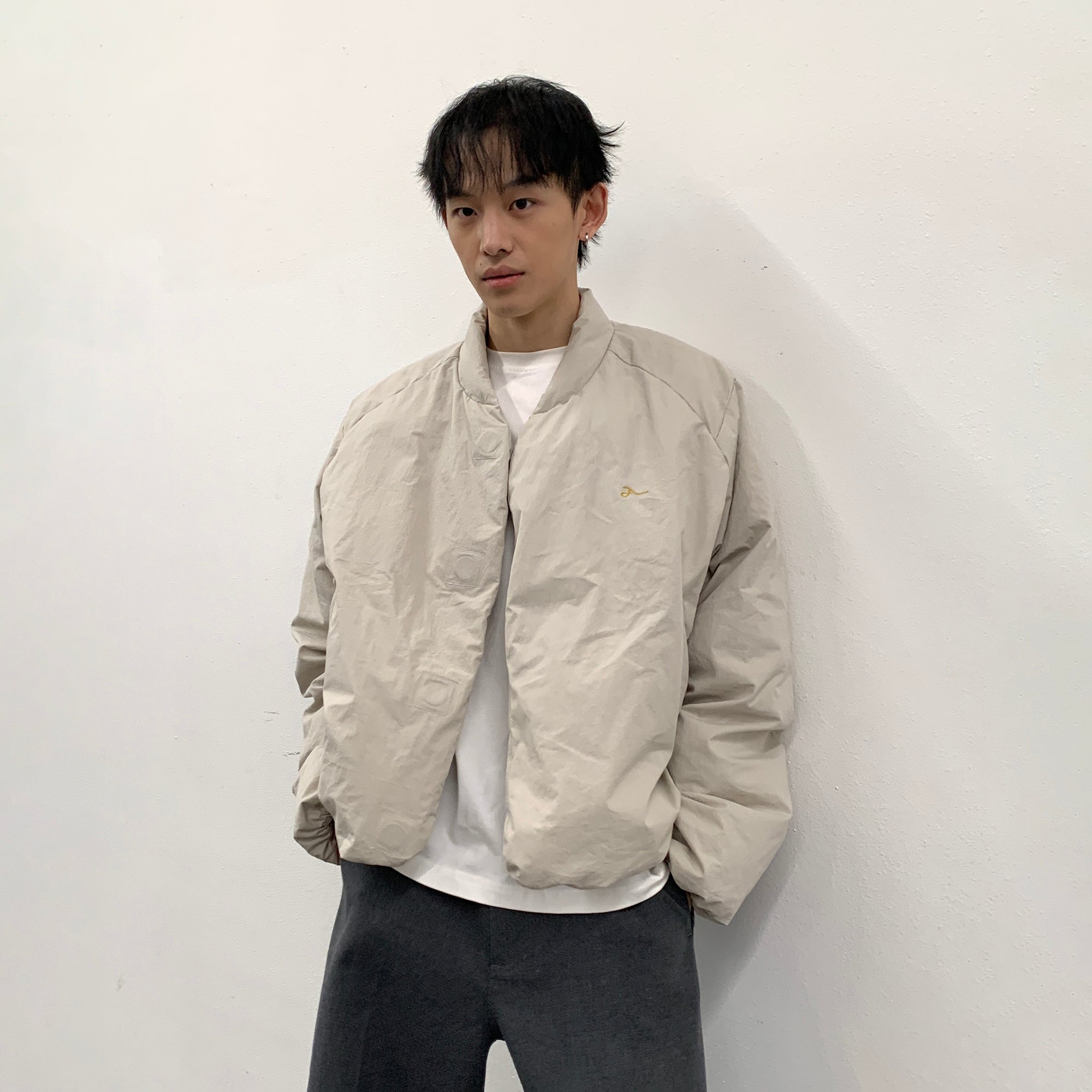 ROARINGWILD A ARCH Minimal Hidden Snap Puffer Jacket