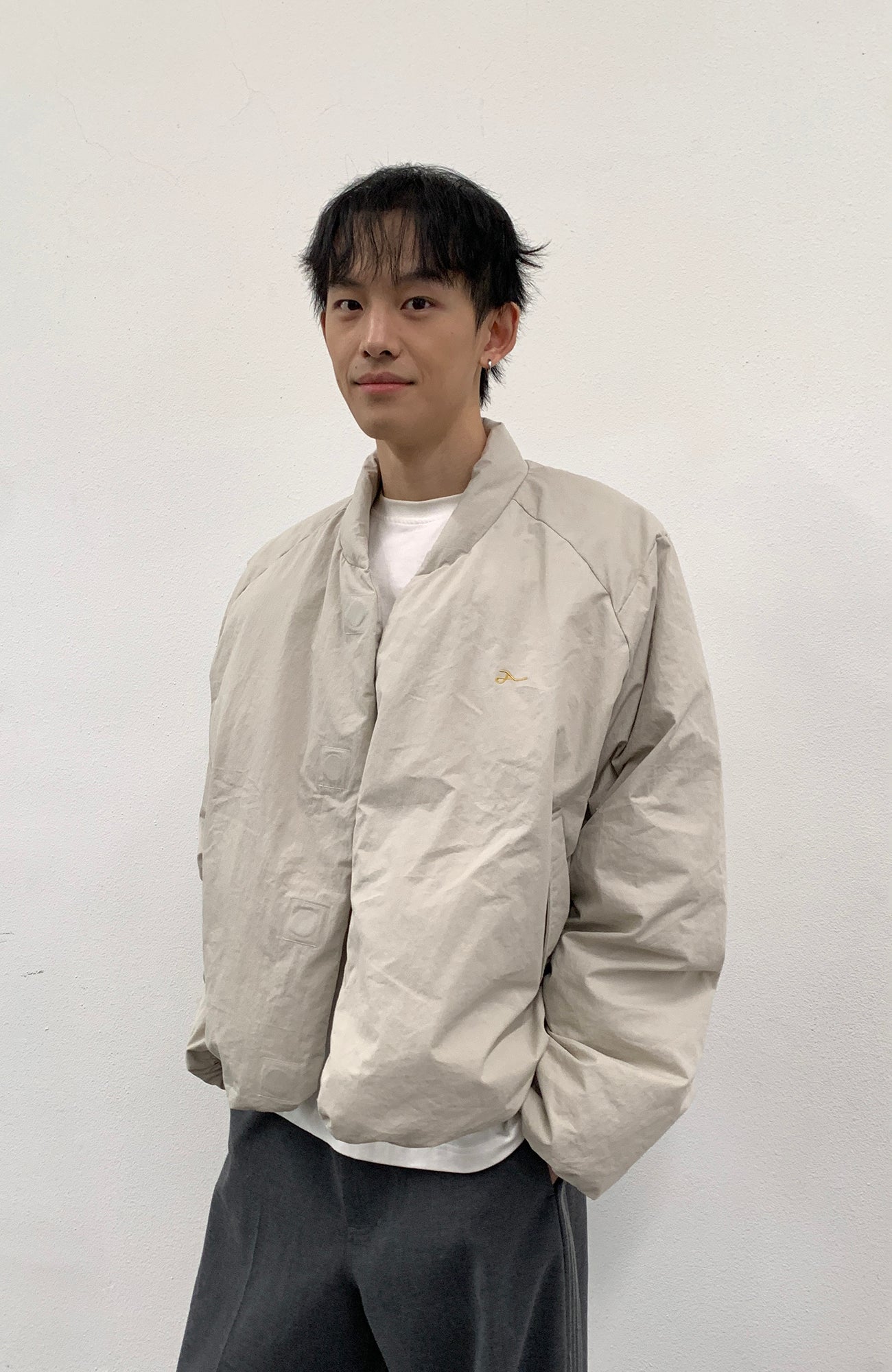 ROARINGWILD A ARCH Minimal Hidden Snap Puffer Jacket