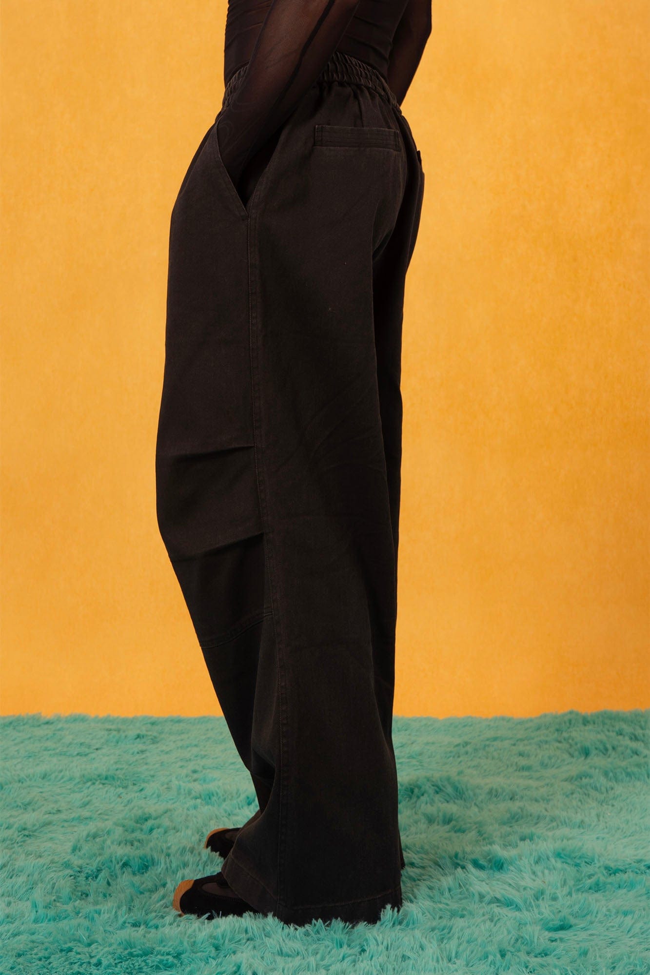 CLP Retro Pleated Knee Drawstring Oversized Jeans, premium urban and streetwear designers apparel on PROJECTISR.com, CLP