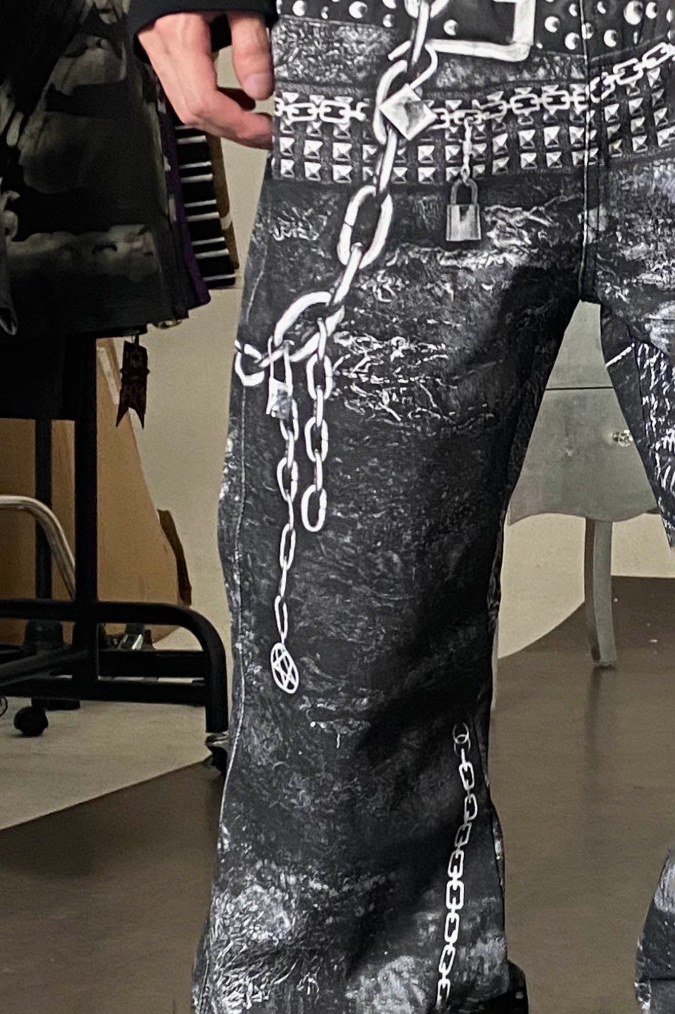 DND4DES Chains Straight-Leg Pants, premium urban and streetwear designers apparel on PROJECTISR.com, DND4DES
