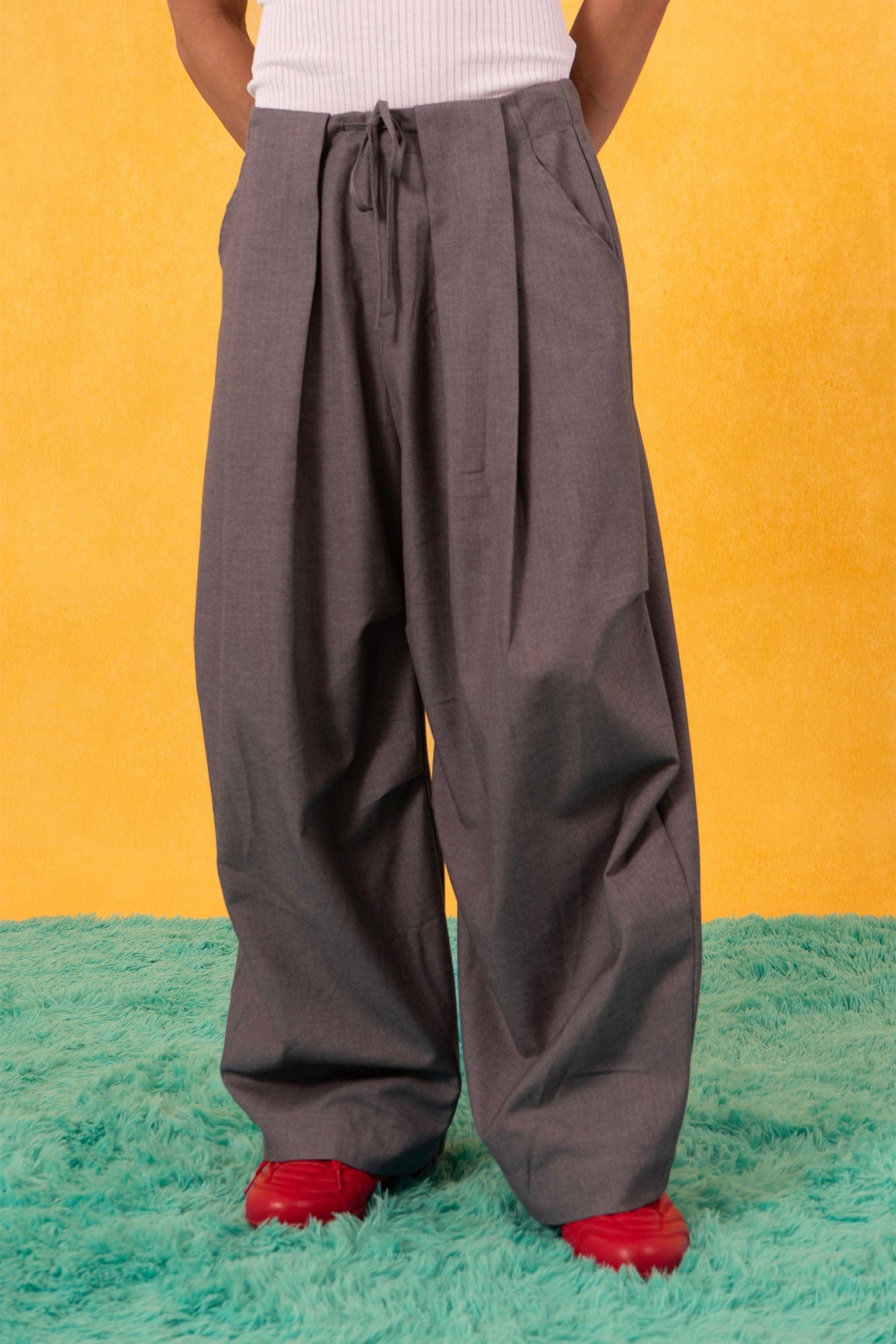 CLP Essential Pleated Drawstring Oversized Trousers