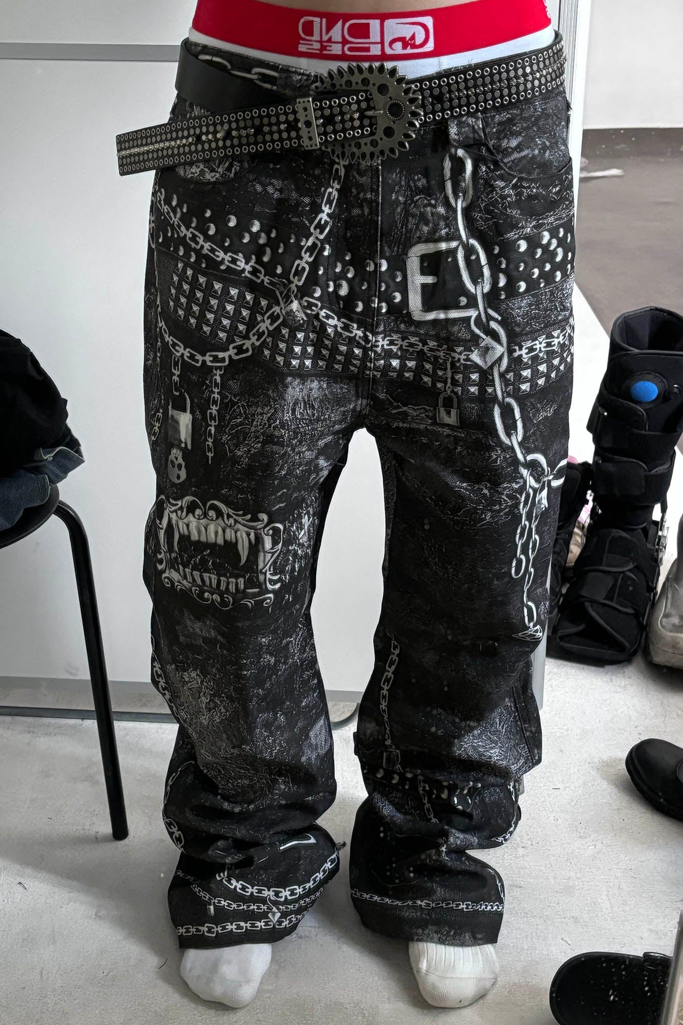 DND4DES Chains Straight-Leg Pants, premium urban and streetwear designers apparel on PROJECTISR.com, DND4DES