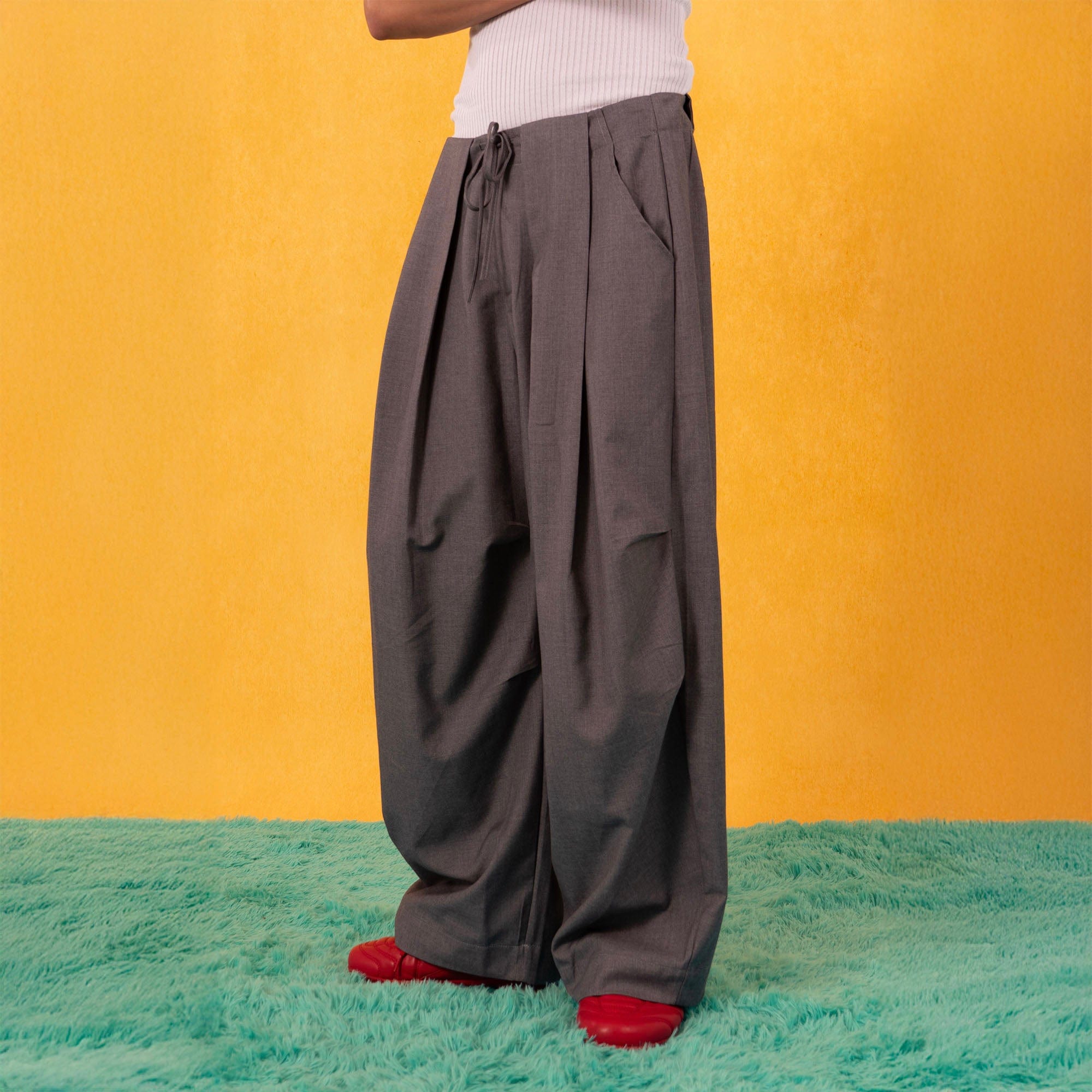 CLP Essential Pleated Drawstring Oversized Trousers