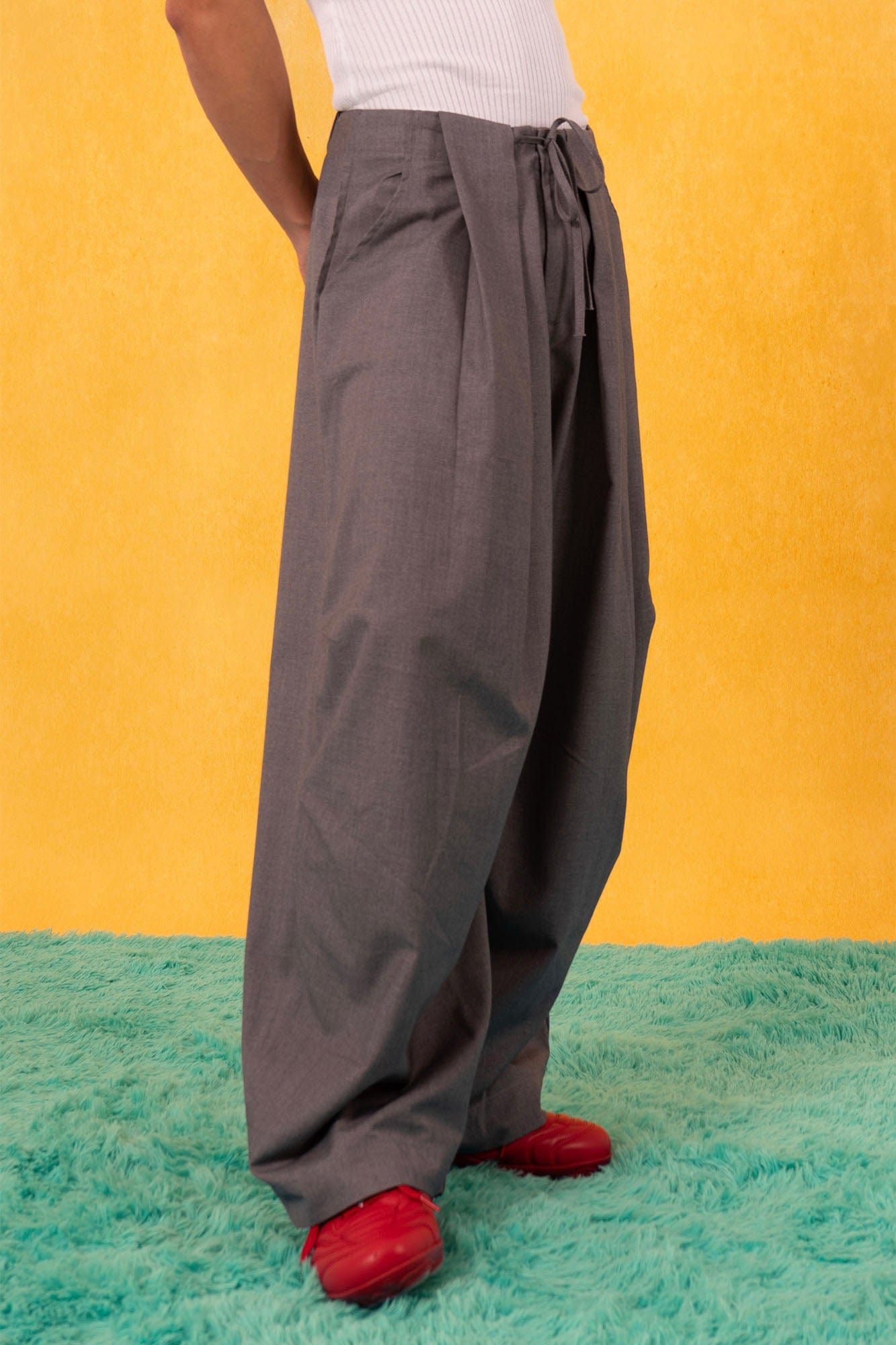 CLP Essential Pleated Drawstring Oversized Trousers